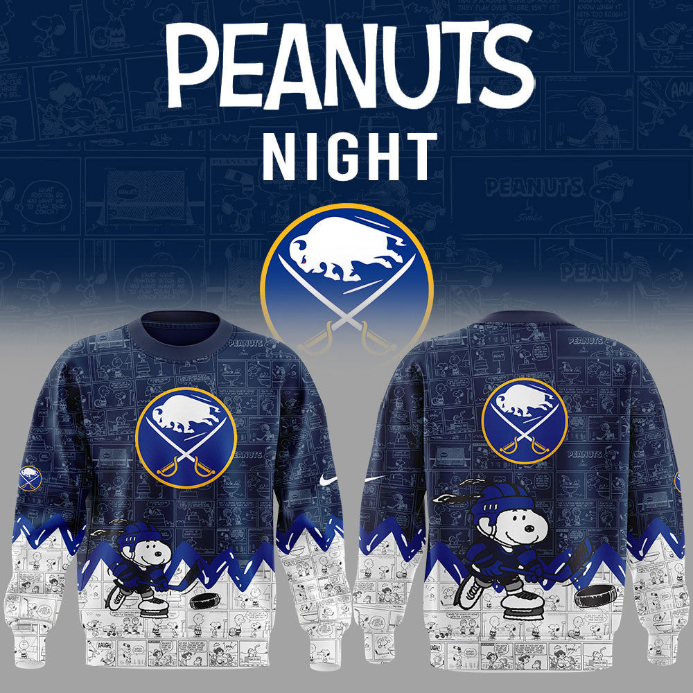 Buffalo Sabres Anniversary Of Peanuts Sweatshirt Presents For Girlfriend