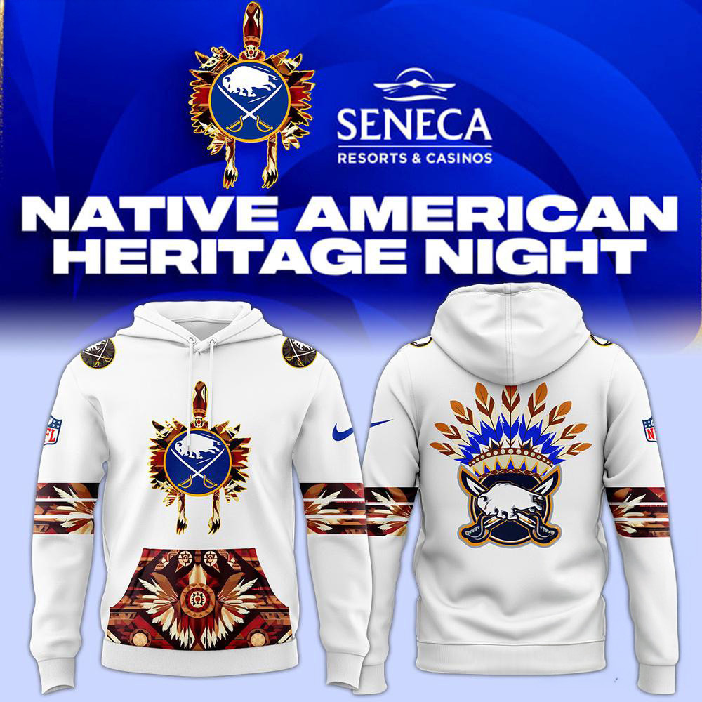 Buffalo Sabres Native American Heritage White Hoodie Gifts For Hockey Fans
