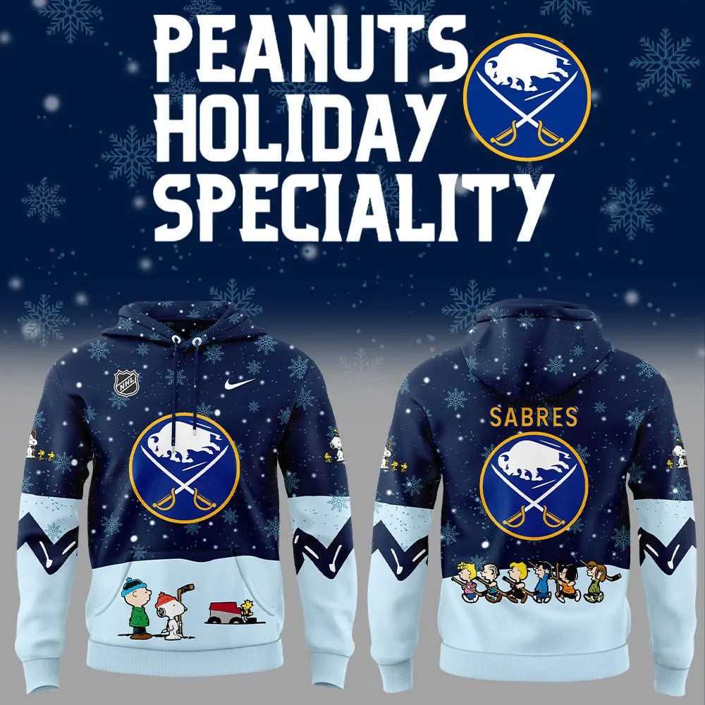 Buffalo Sabres Peanuts Hoodie Snoopy Night Hockey Hoodie Best Gift For Football Lovers