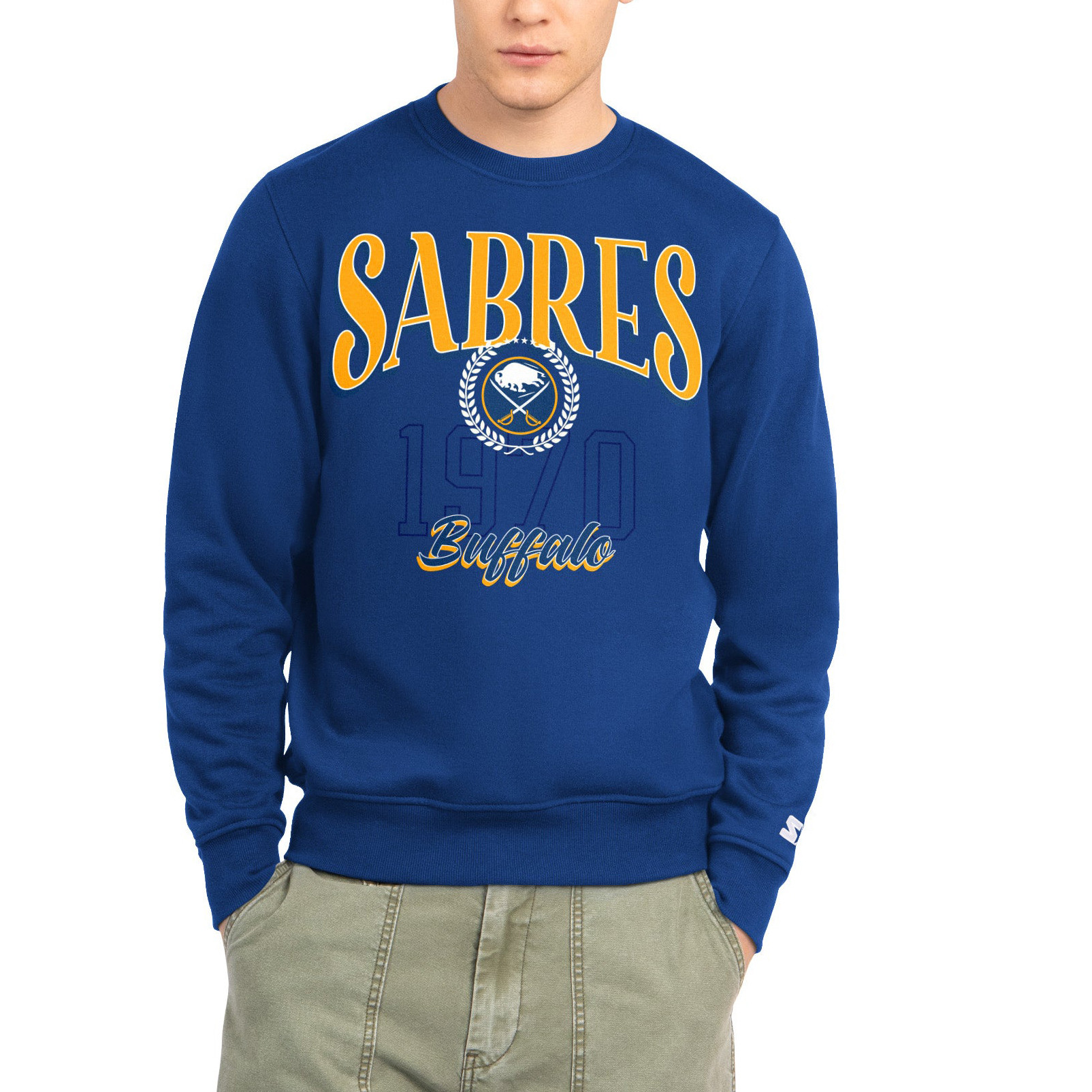 Buffalo Sabres Starter Royal Logo Sweatshirt Sports Apparel Best Gifts For Hockey Fans