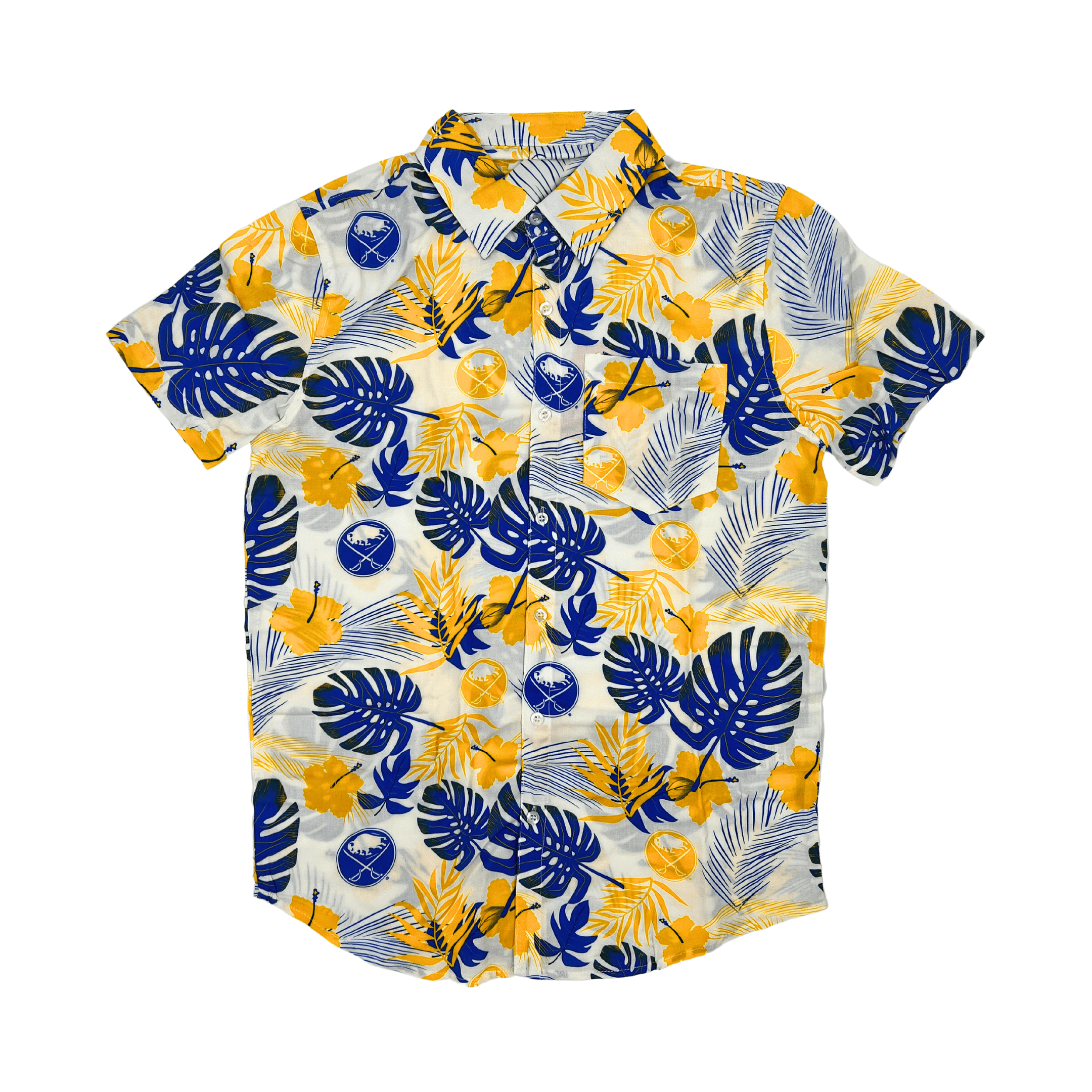 Buffalo Sabres White With Royal And Gold Floral Shirt Buffalo Sabres Clothing Presents For Hockey Lovers