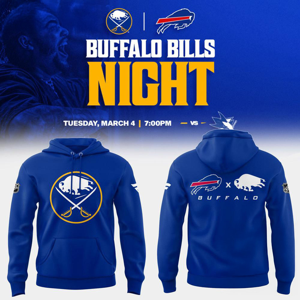 Buffalo Sabres x Buffalo Bills Night Blue Hoodie Hoodie Gifts For Hockey Fans
