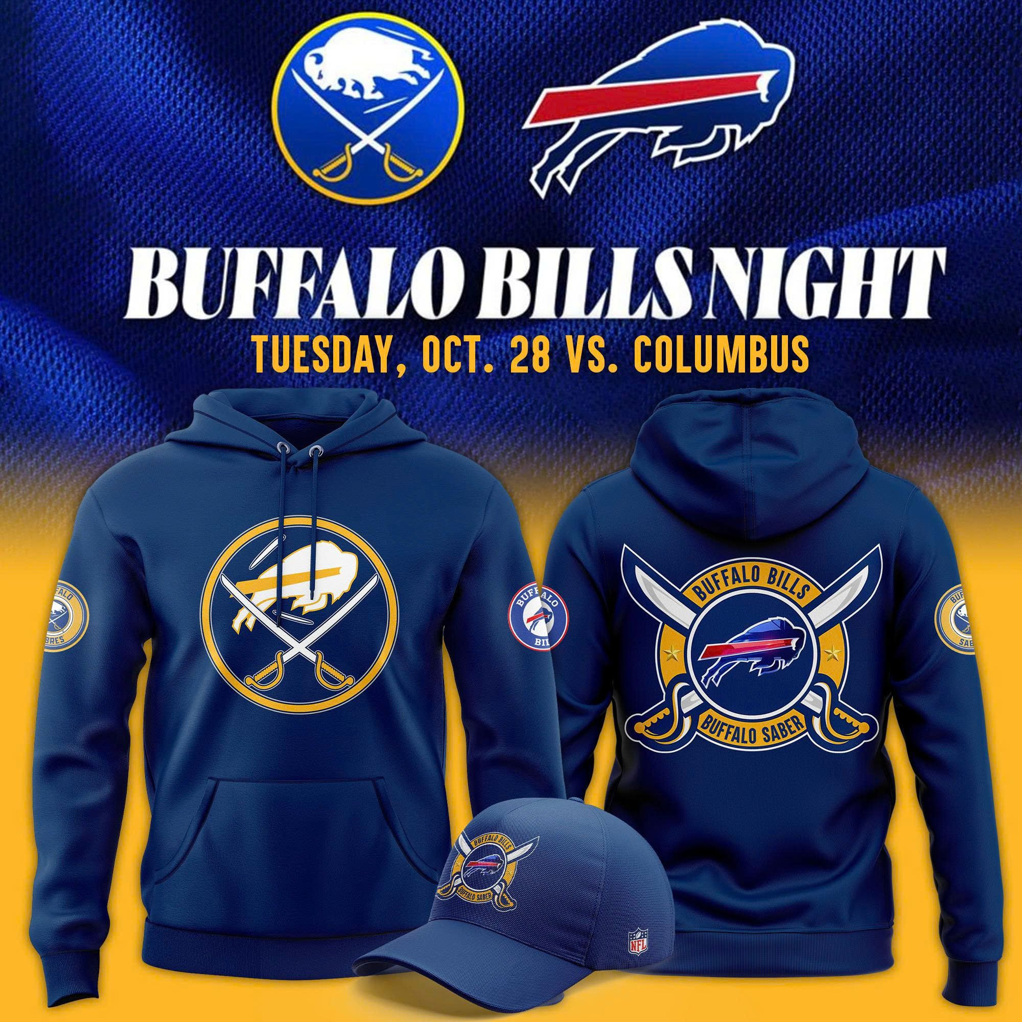 Buffalo Sabres x Buffalo Bills Night Hoodie Game Day Clothing Best Fans Gear