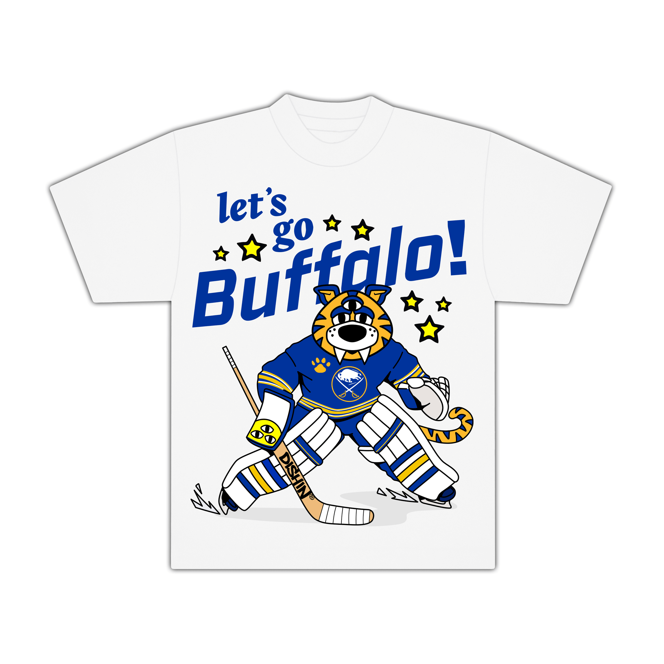 Buffalo Sabres x Just Dishin' Youth Sabretooth Goalie Shirt Buffalo Apparel Gifts For Hockey Enthusiasts