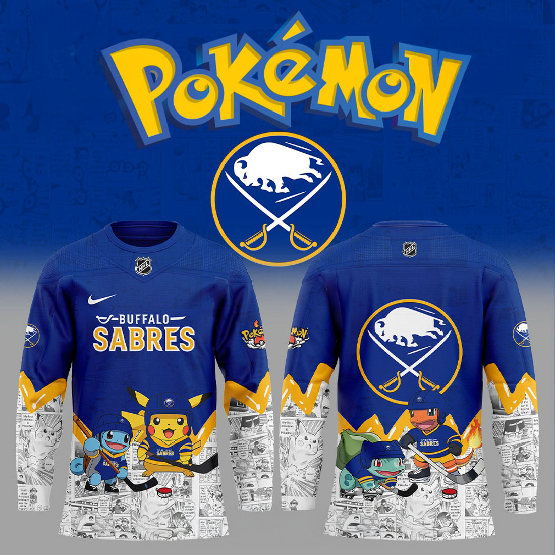 Buffalo Sabres x Pokemon Sweatshirt Gift For Hockey Fans