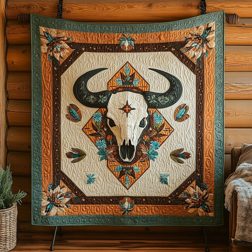 Buffalo Skull Quilt Best Halloween Decoration Gift For Friends and Family