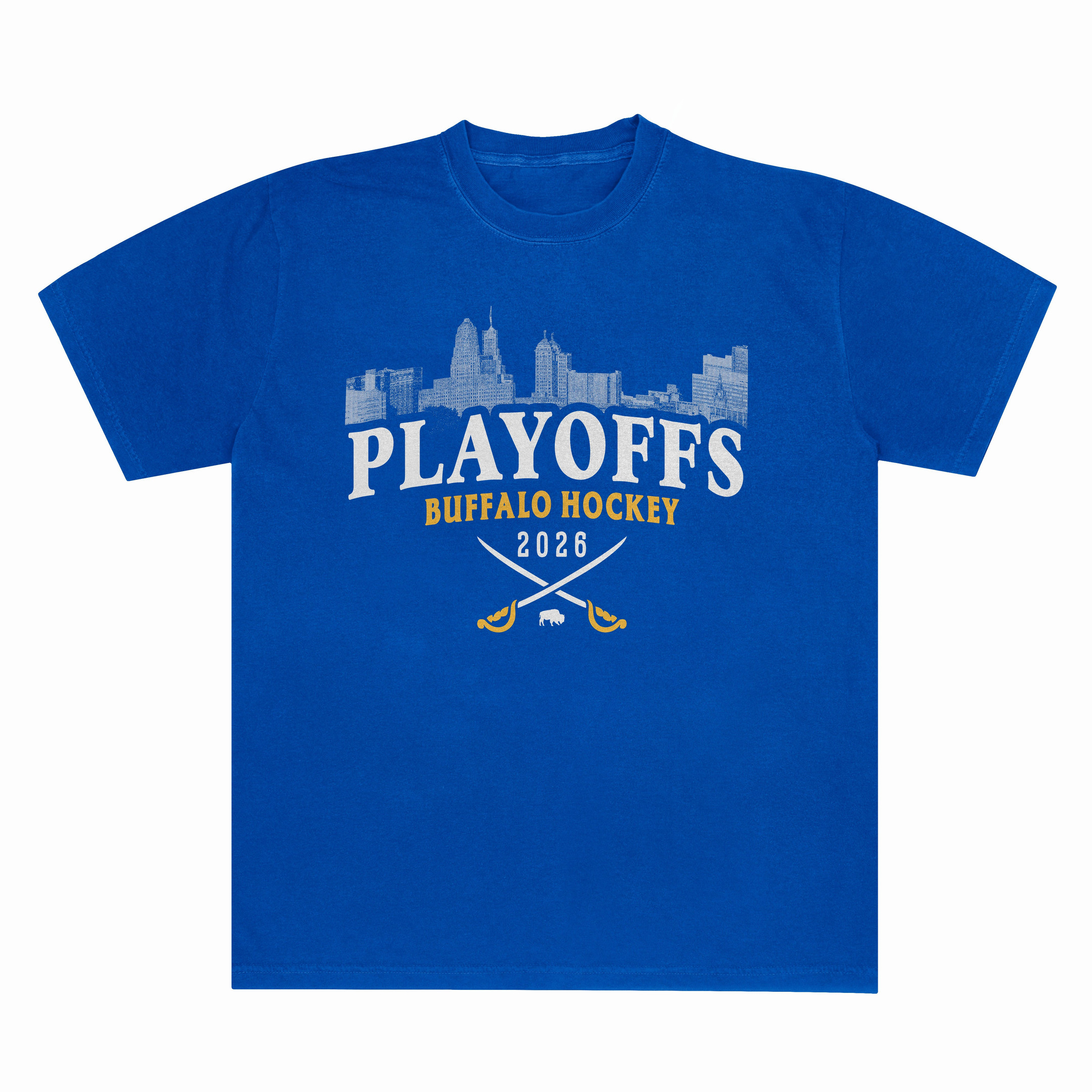 Buffalo Skyline Playoffs 2026 Royal T-Shirt Buffalo Sabres Apparel Cool Gifts For Hockey Fans