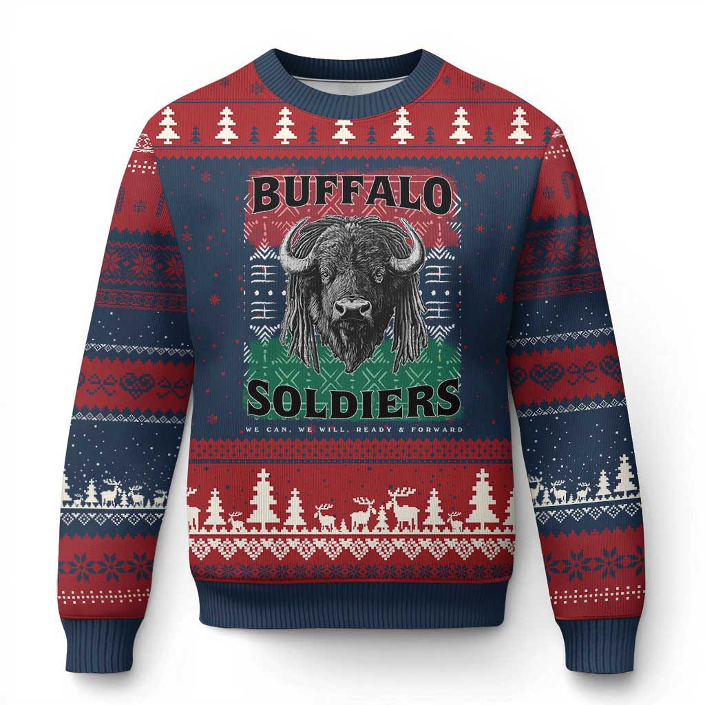 Buffalo Soldiers Ugly Christmas Sweater 2025 Jumpers Gift Ideas For Buffalo Lovers