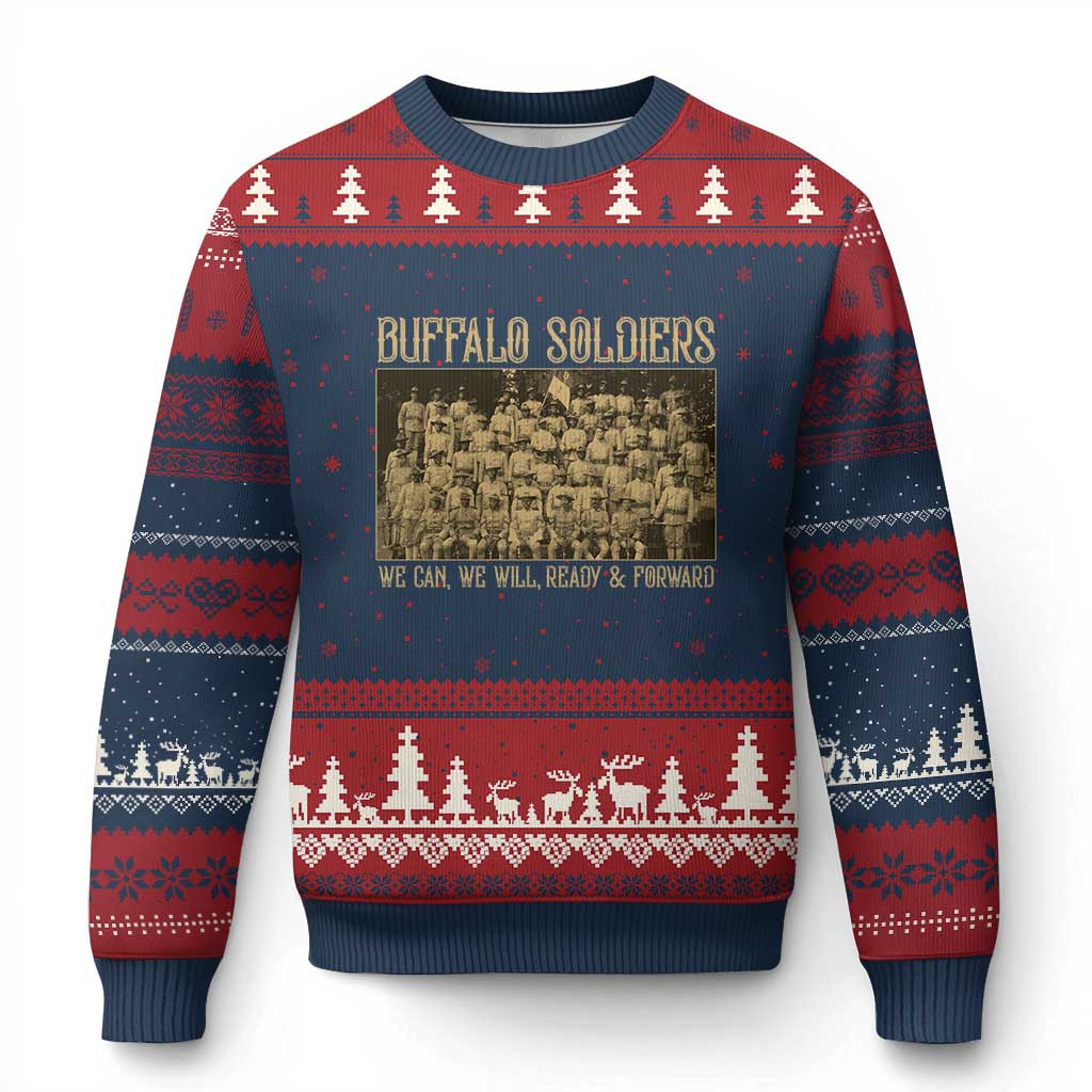 Buffalo Soldiers Ugly Christmas Sweater African American Black Soldiers Gift For Him