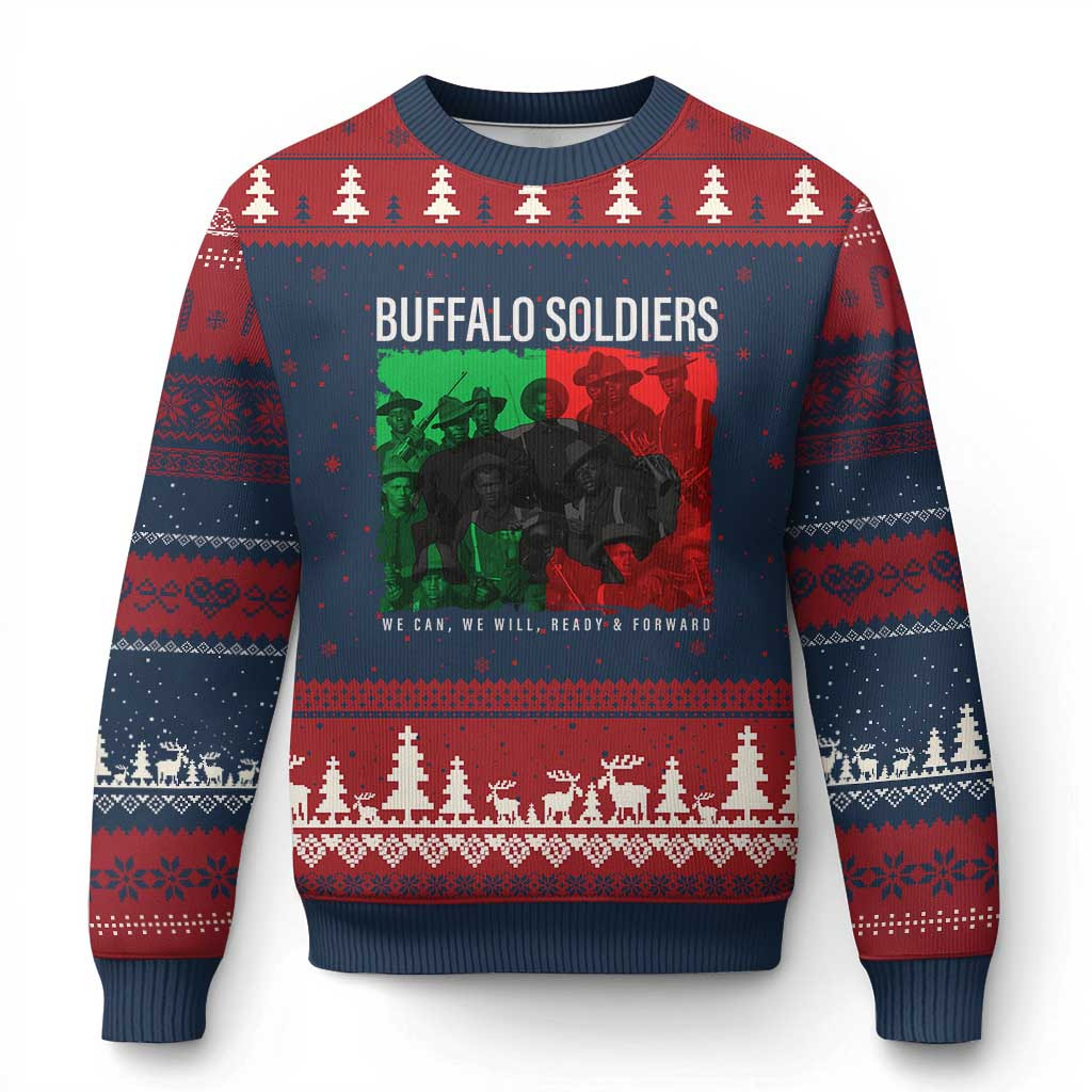 Buffalo Soldiers Ugly Christmas Sweater Veteran's Xmas Recognition Gift 2025