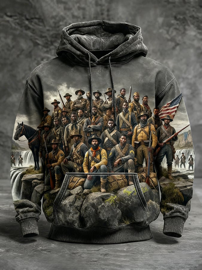 Buffalo Soldiers Veteran Vintage Hoodie African American History Apparel Gift Ideas