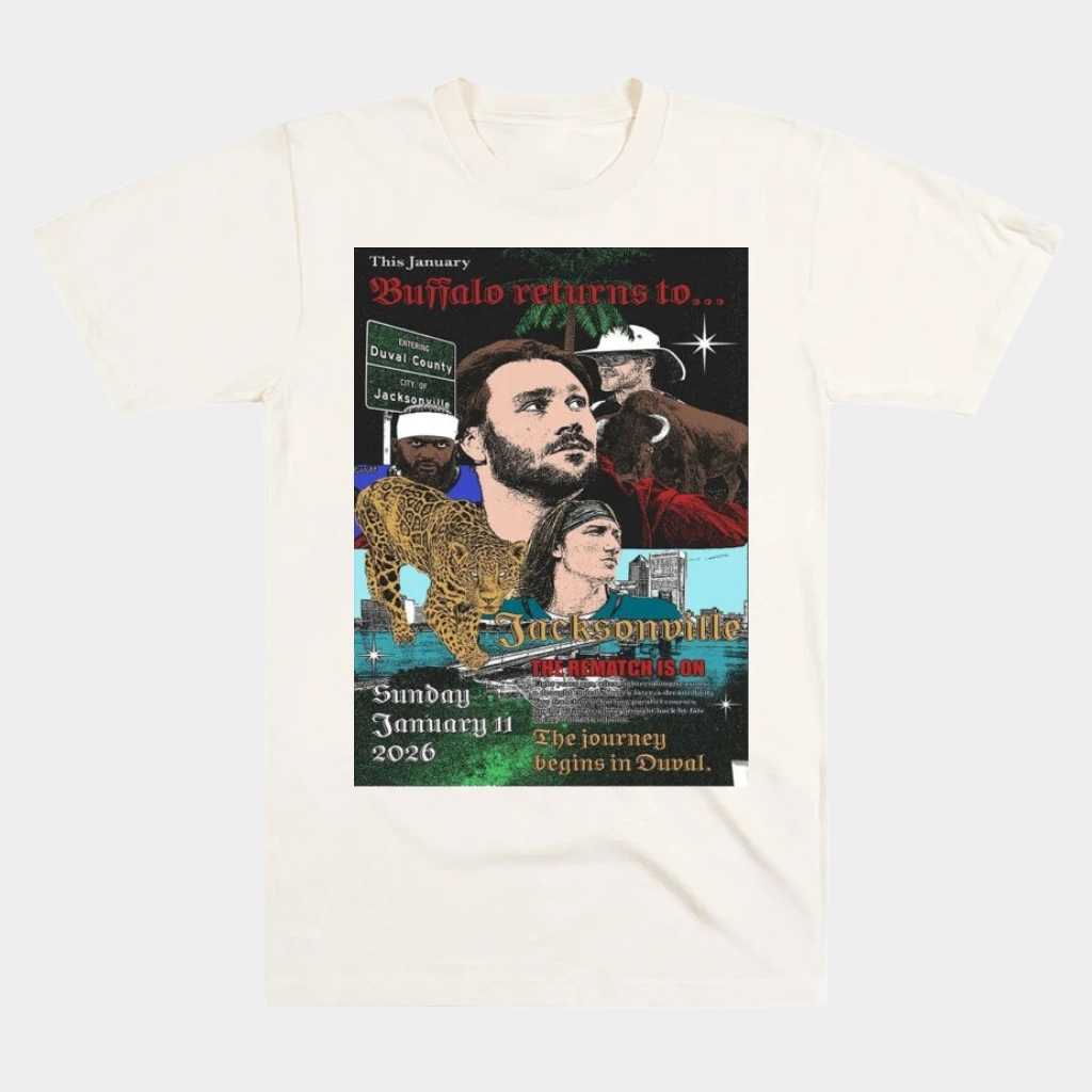 Buffalo Vs Jacksonville Matchup On January 11 2026 Shirt Football Fan Merch Gifts Ideas