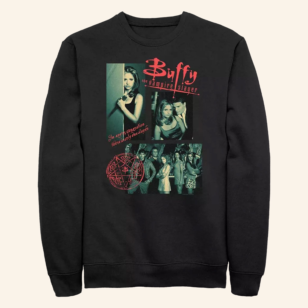 Buffy The Vampire Slayer Merch Multi Image Sweatshirt Gifts For Movie Lovers