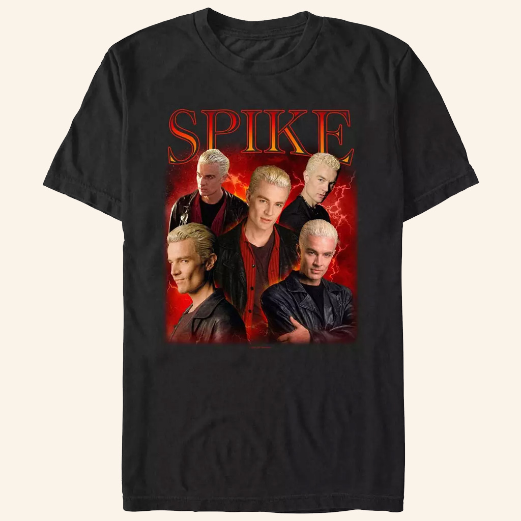 Buffy The Vampire Slayer Merch Spike Retro Montage T-Shirt Gifts Ideas For Movie Fans Buffy The Vampire Slayer Merch Spike Retro Montage T-Shirt Gifts Ideas For Movie Fans