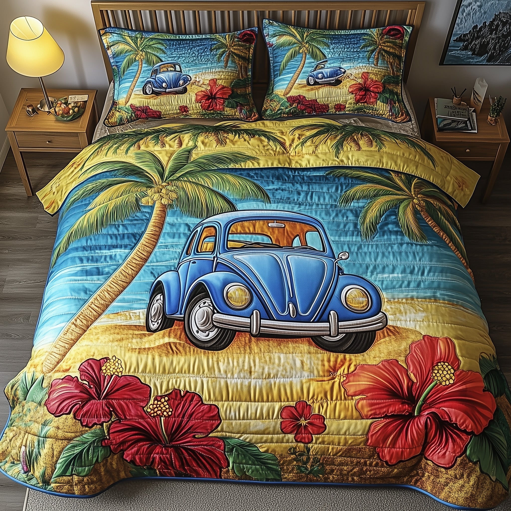 Bug Life Quilted Bedding Set Duvet Cover Merchandise Christmas Gifts For Car Guys