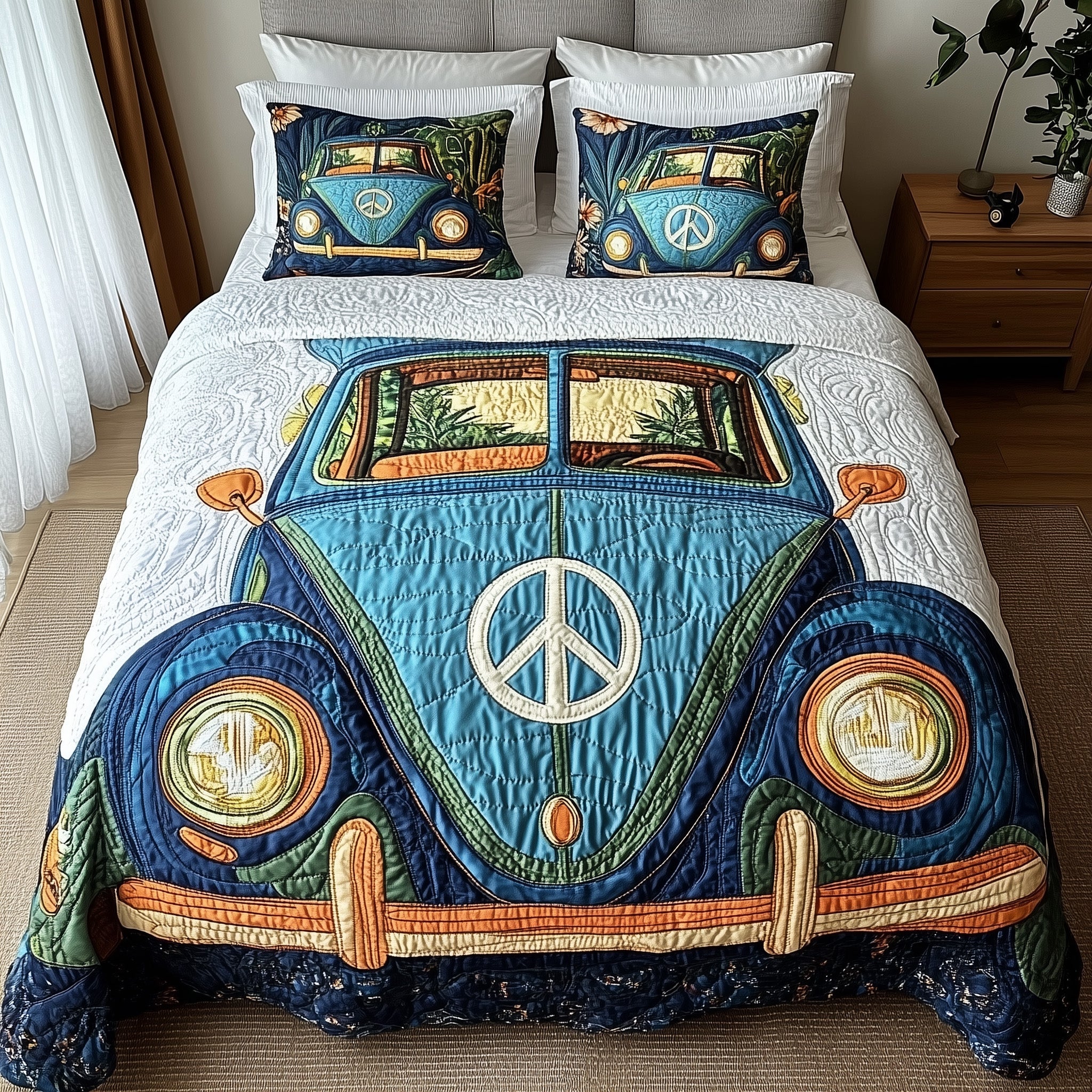 Bug Life Quilted Bedding Set Duvet Cover Merchandise Christmas Gifts For Car Lovers