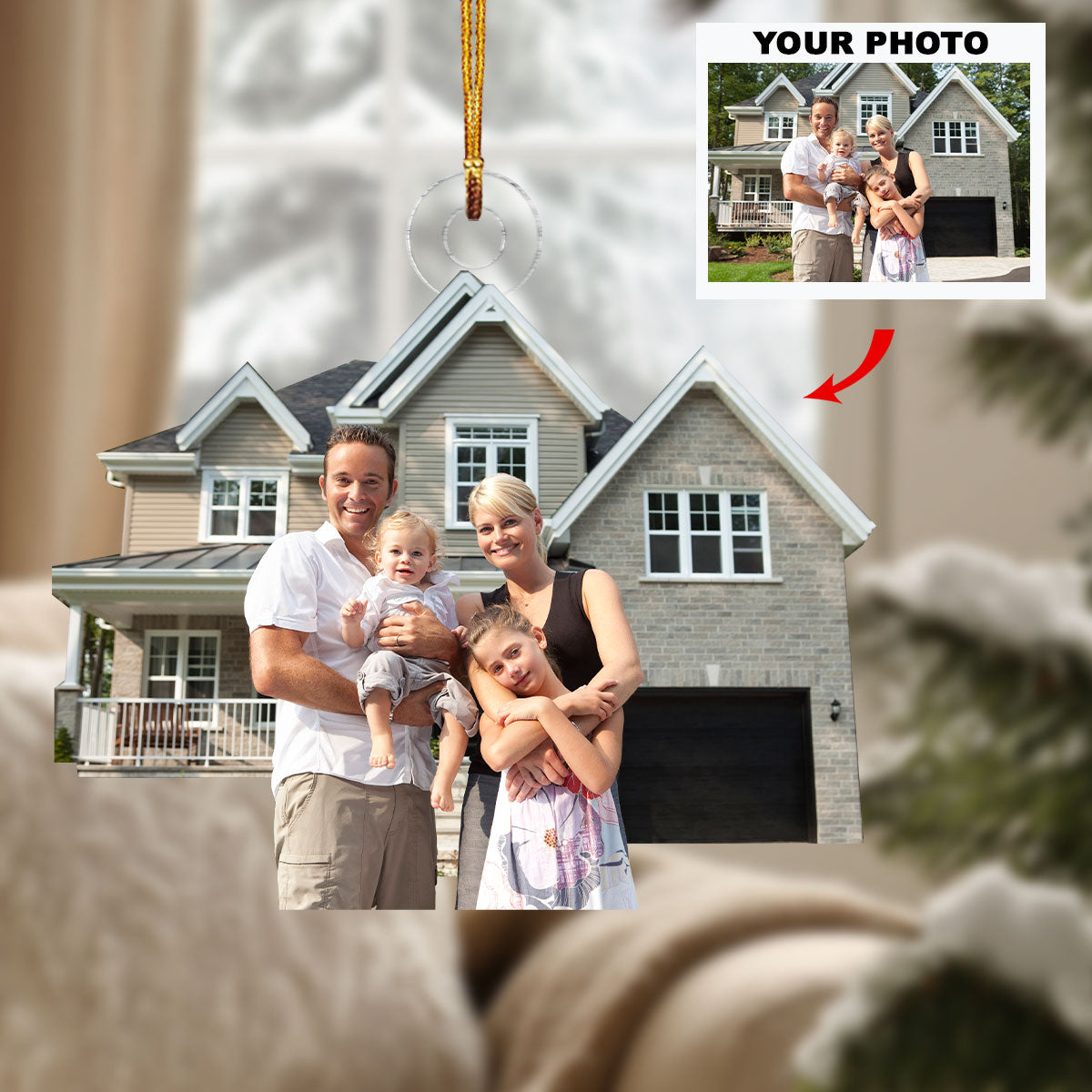 Building Our Future Personalized Photo Mica Ornament Christmas Gift For Family Members