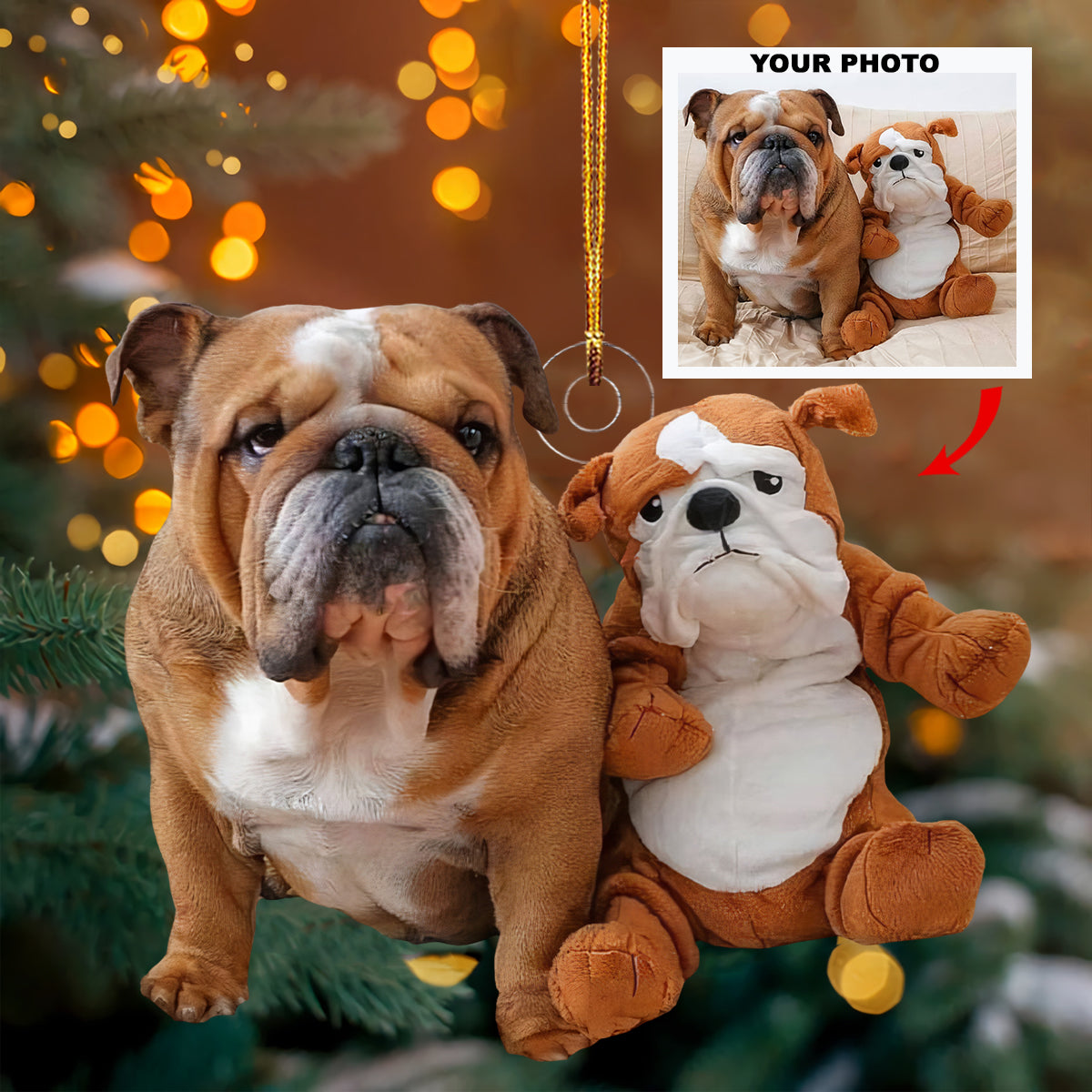 Bulky Twins Personalized Photo Mica Ornament Gift For Dog Lovers Pet Lovers Dog Mom Do