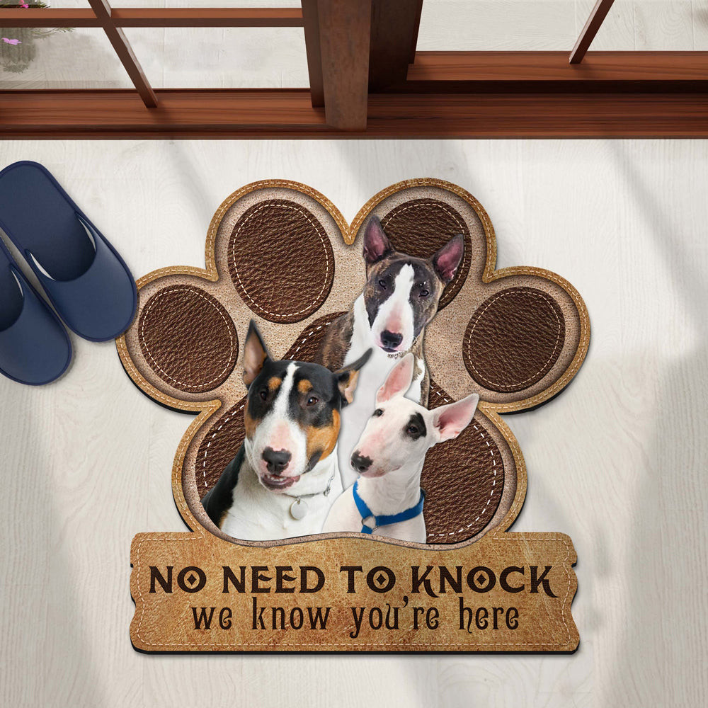 Bull Terrier No Need To Knock Doormat Entryway Rug Ideas Funny Presents For Dogs