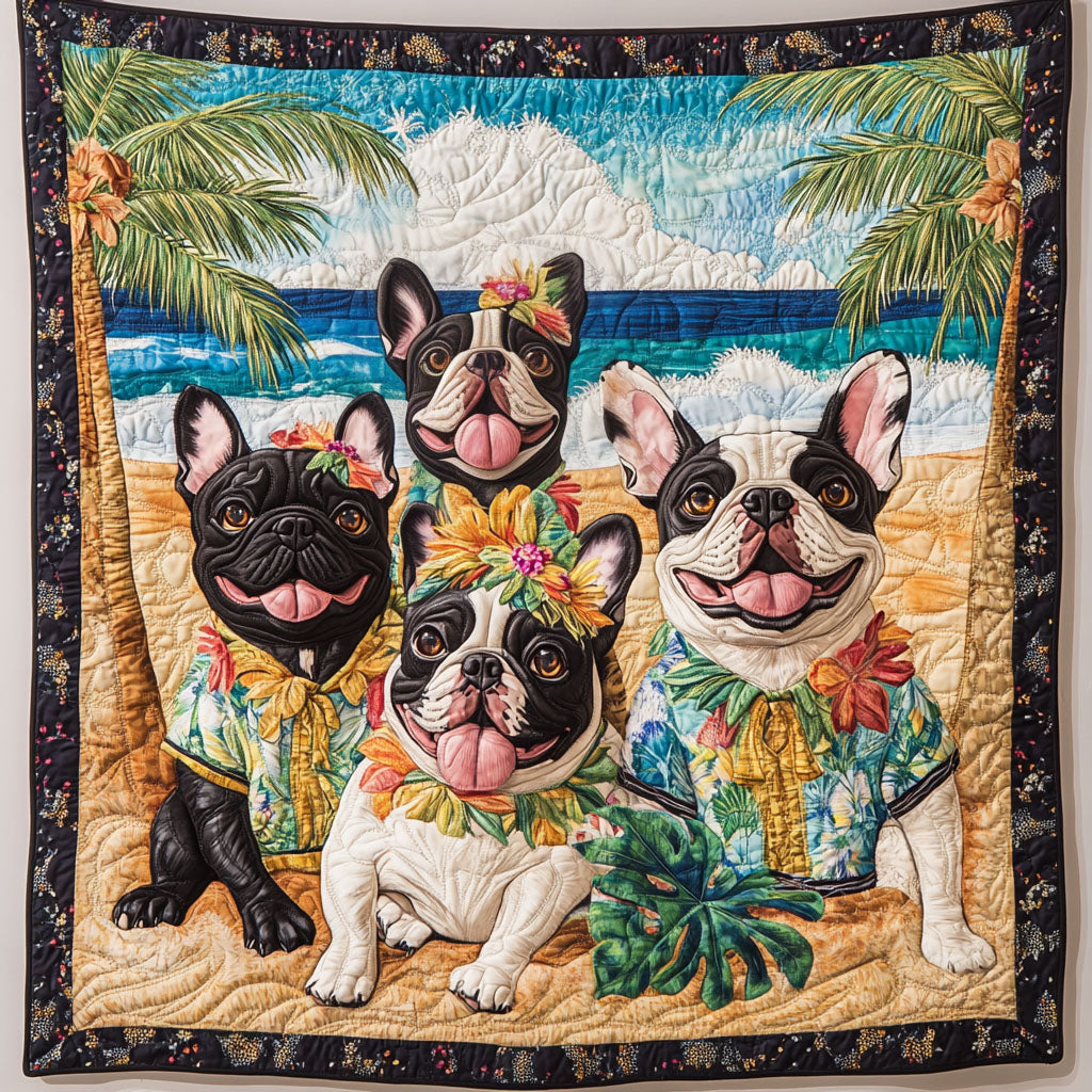 Bulldog Adventures Quilted Blanket Gifts For French Bulldog Owners