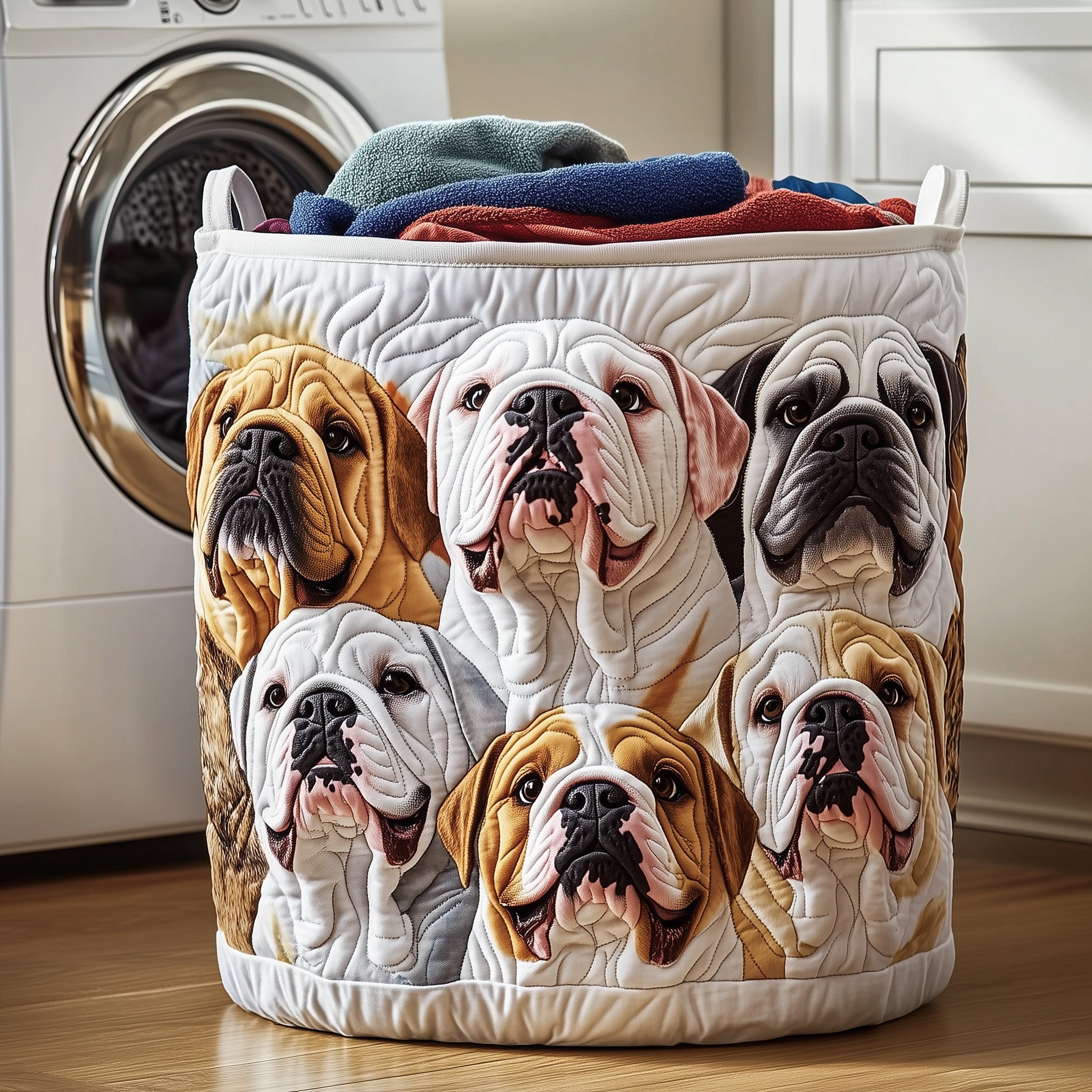 Bulldog Buddy Quilted Laundry Basket Best Gifts For Bulldog Owners