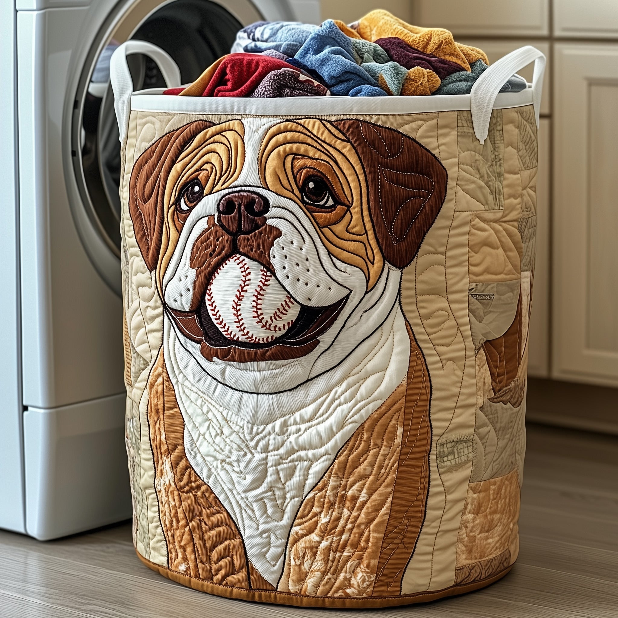 Bulldog Buddy Quilted Laundry Basket Christmas Presents For French Bulldogs