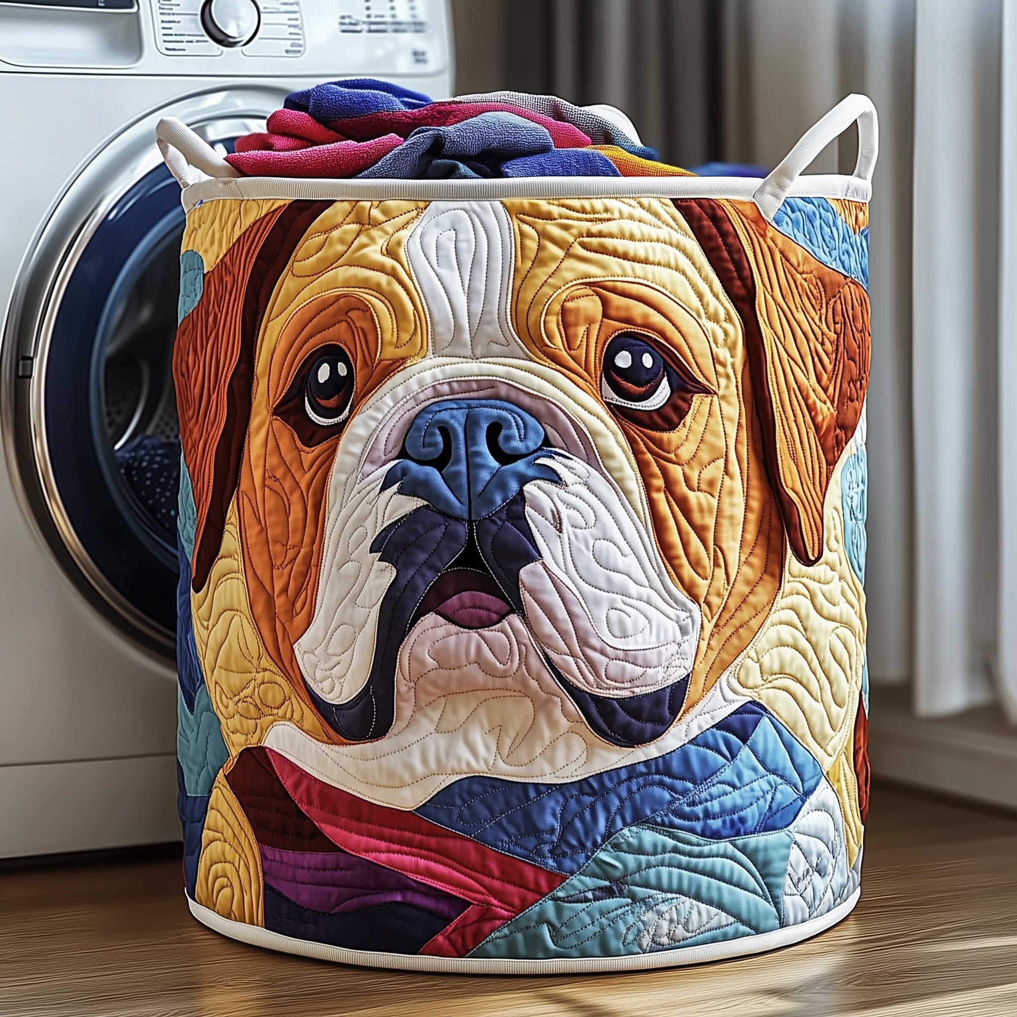 Bulldog Buddy Quilted Laundry Basket Gifts For French Bulldog Lovers