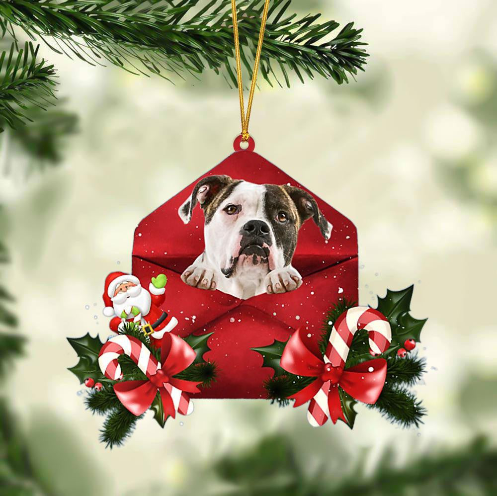 Bulldog Christmas Letter Shaped Ornament  Acrylic Dog Christmas Ornament Xmas Dog Gifts