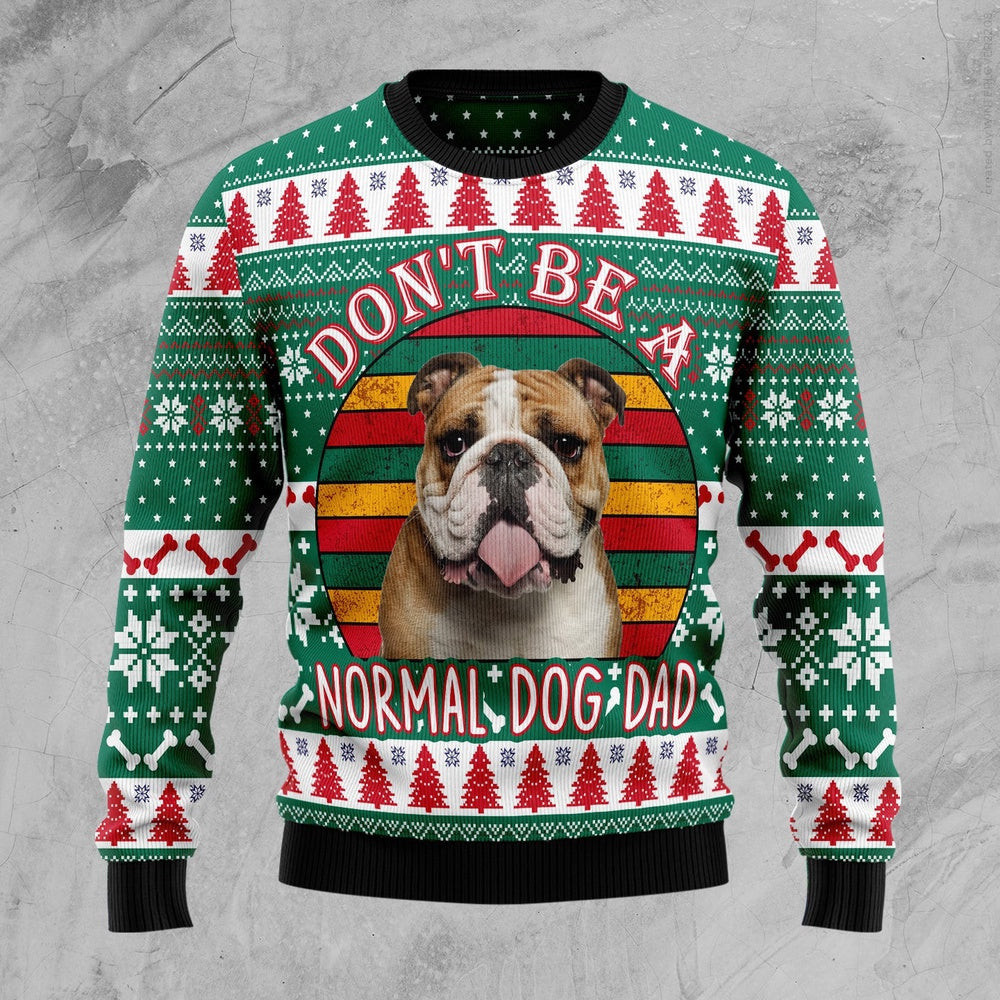 Bulldog Dog Dad Ugly Christmas Sweater Christmas Gift
