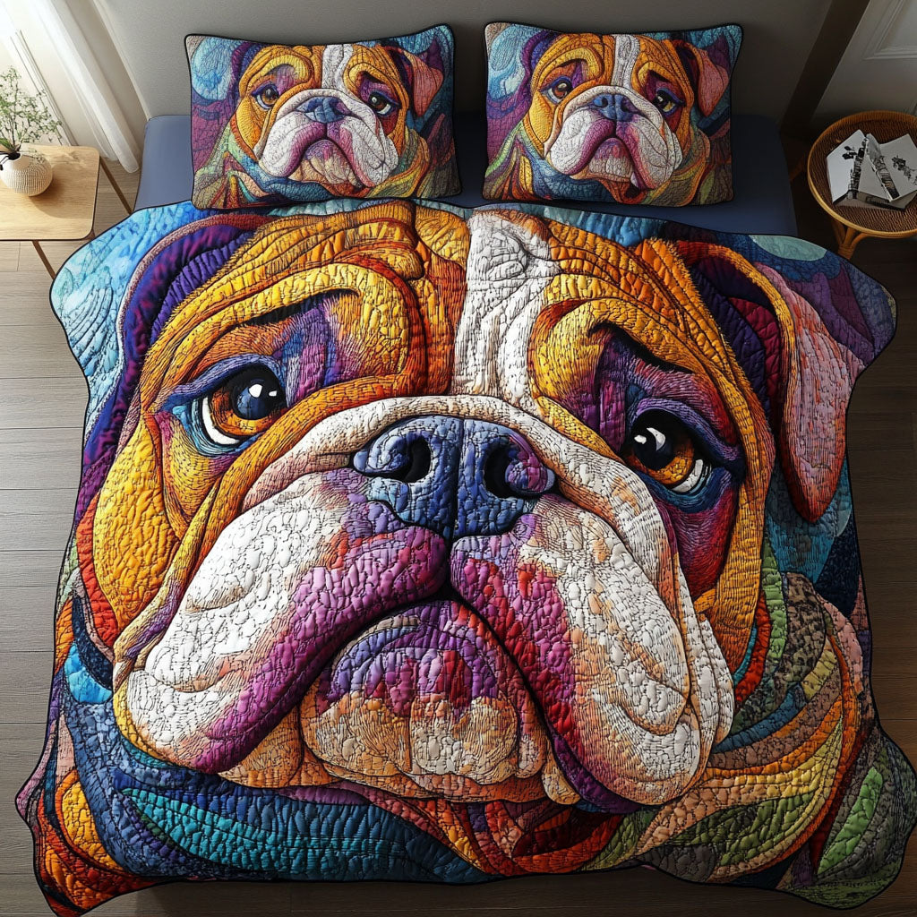 Bulldog Doodle Dreams Quited Bedding Set Modern Bedding Set to Upgrade Your Bedroom