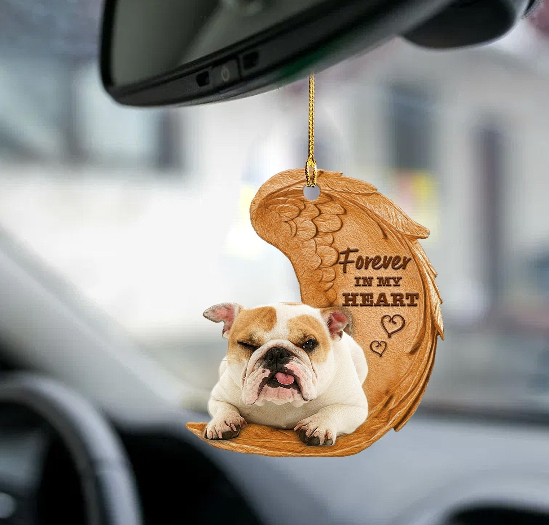 Bulldog Forever In My Heart Hanging Ornament Dog Ornament Lasfour