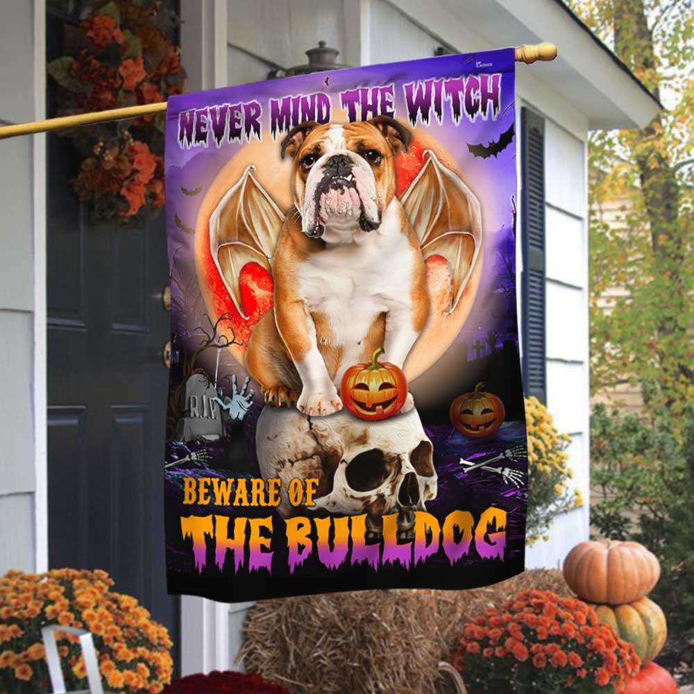 Bulldog Halloween Flag Beware Of The Bulldog