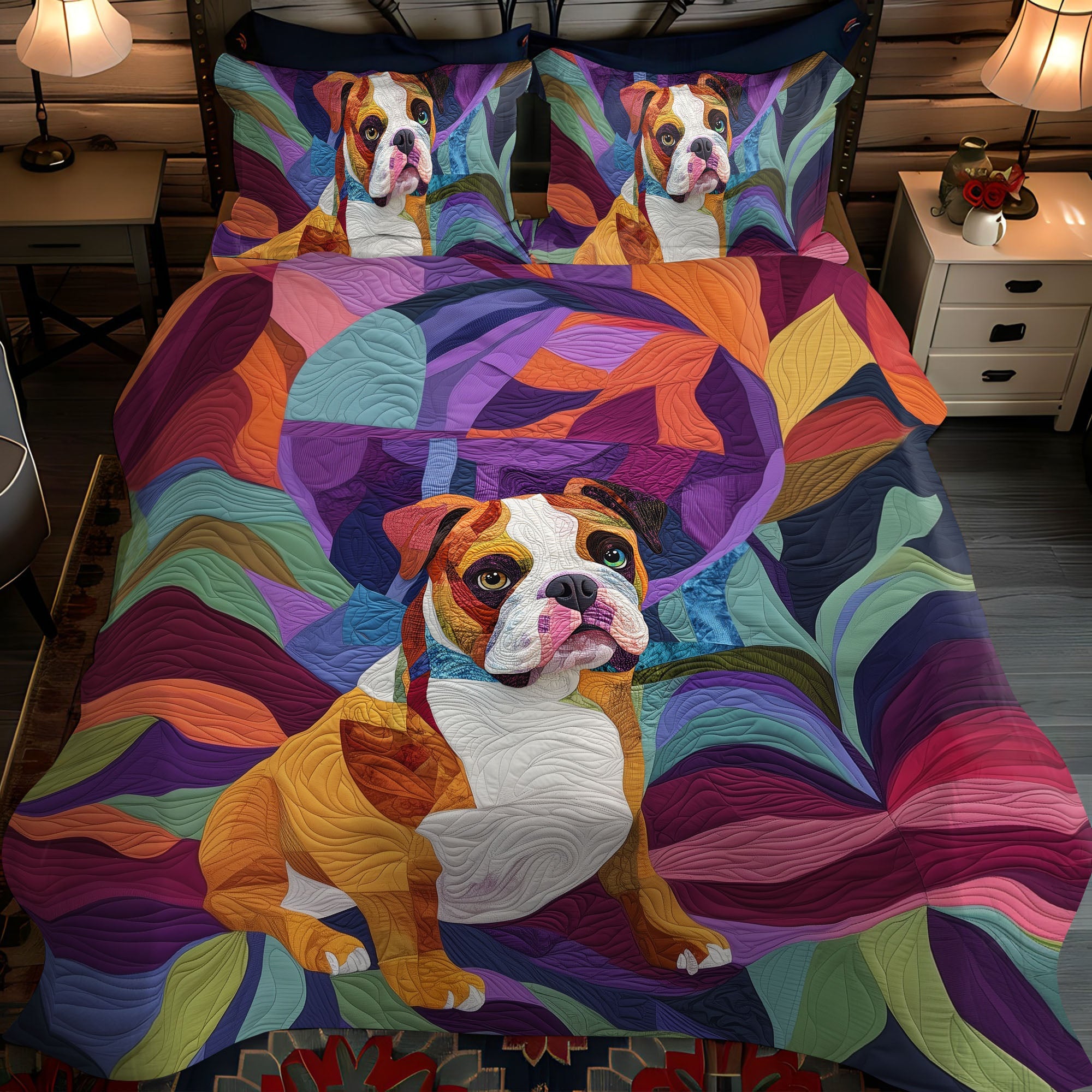 Bulldog Haven Quilted Bedding Set Best Bedding Gift for Holiday Season 2025