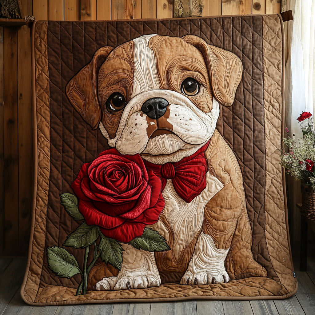 Bulldog Love Quilt Blanket Queen Size Blanket Gifts For My Daughter