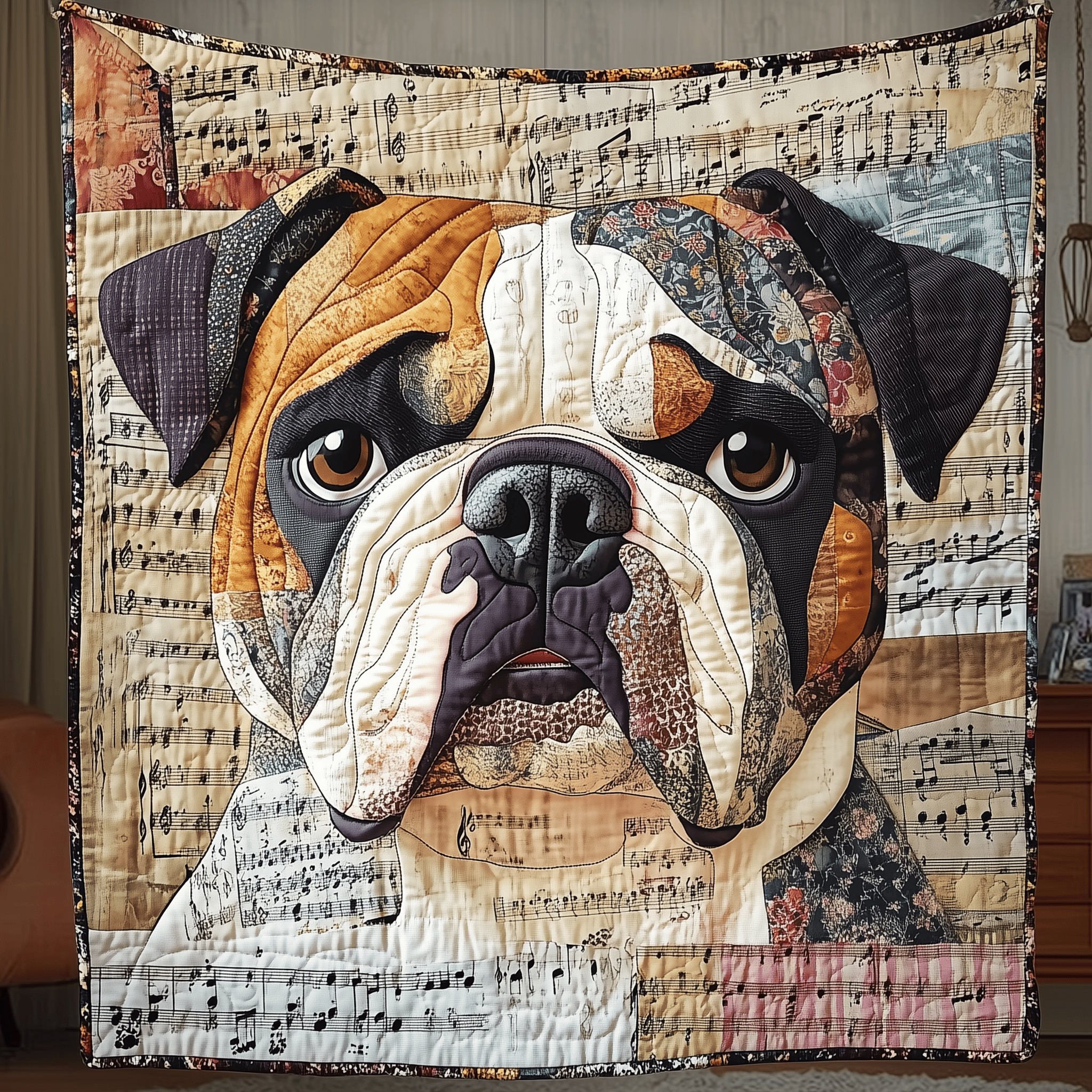 Bulldog Melody Quilted Blanket King Blanket Best Retirement Gifts