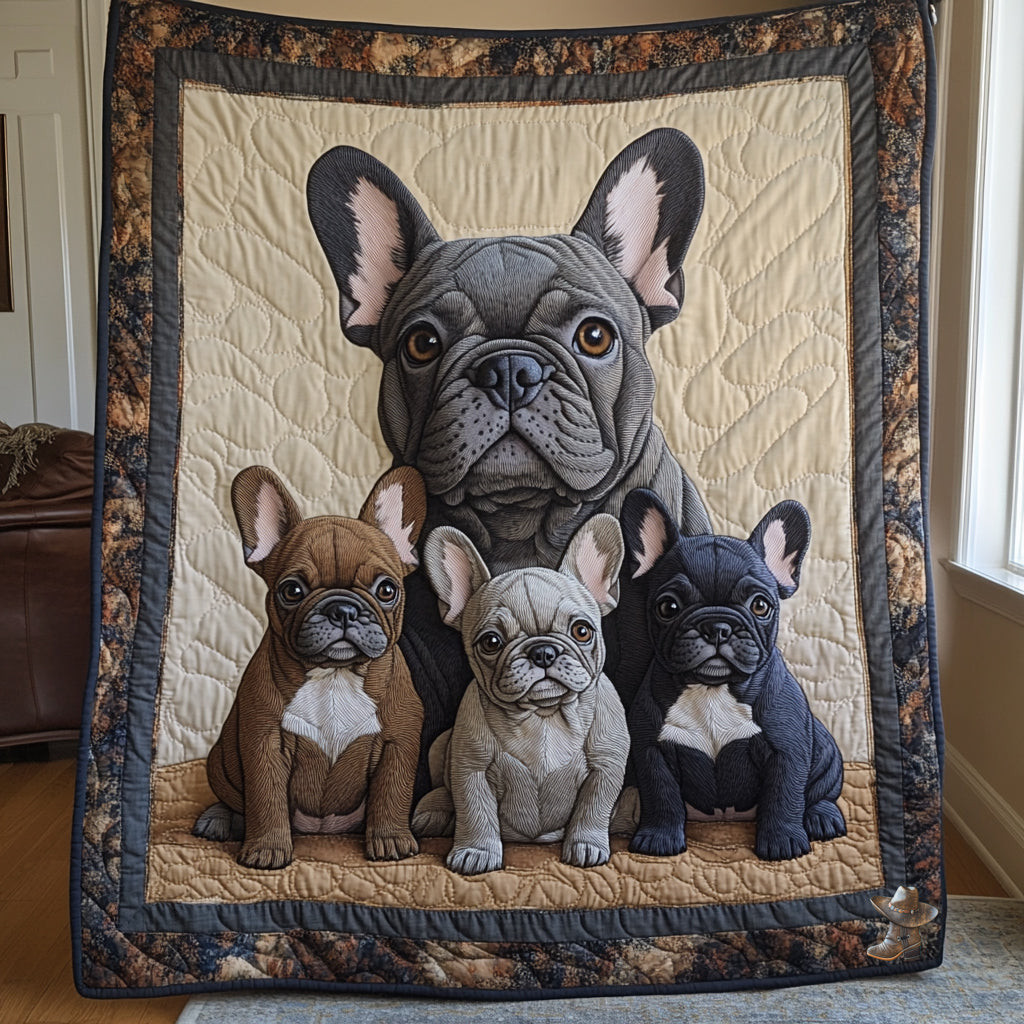 Bulldog Mom Holiday Christmas Quilt Blanket Best Christmas Gift For Mom