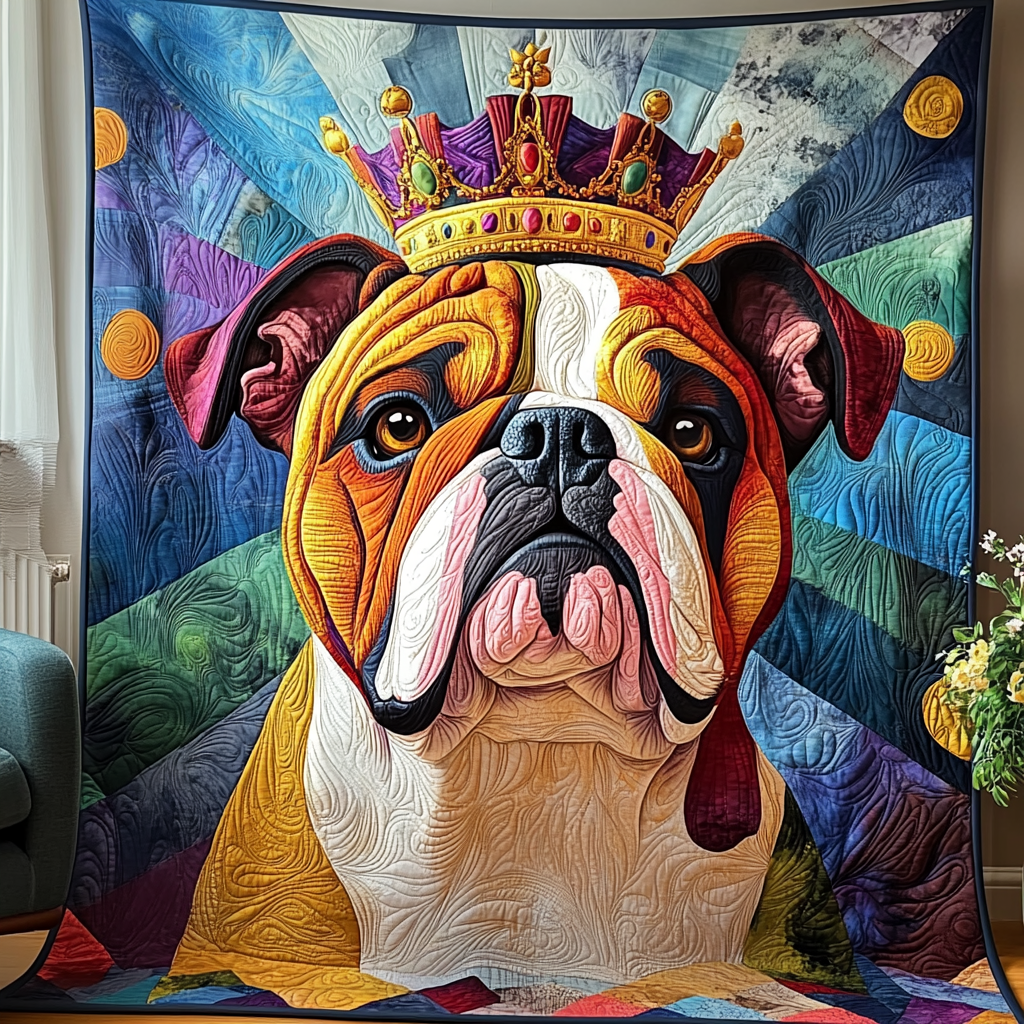 Bulldog Pride Parade Quilted Blanket Presents For Dog Lovers