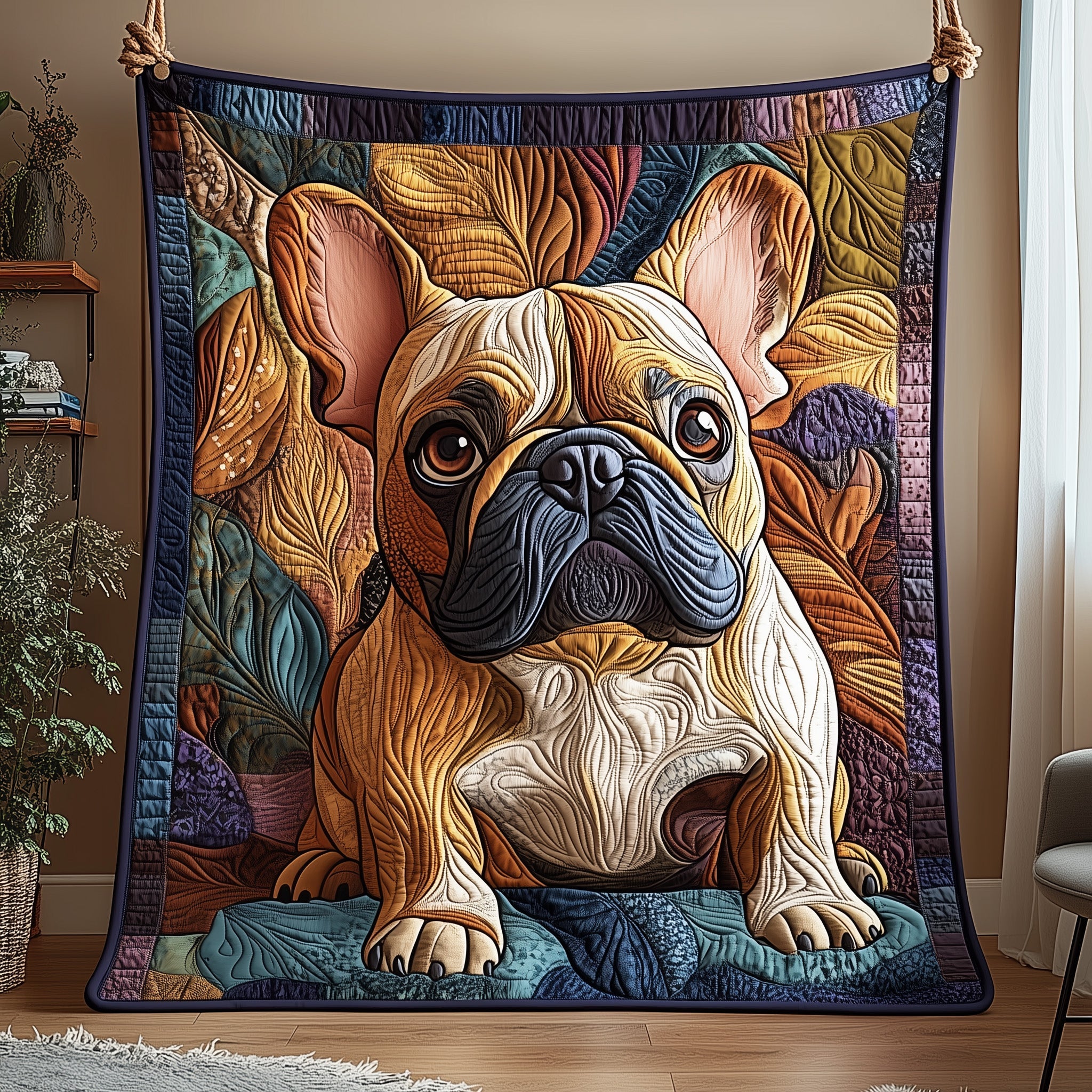 Bulldog Quilted Blanket Nice Throw BlanketDog Gift Ideas For Dog Owners