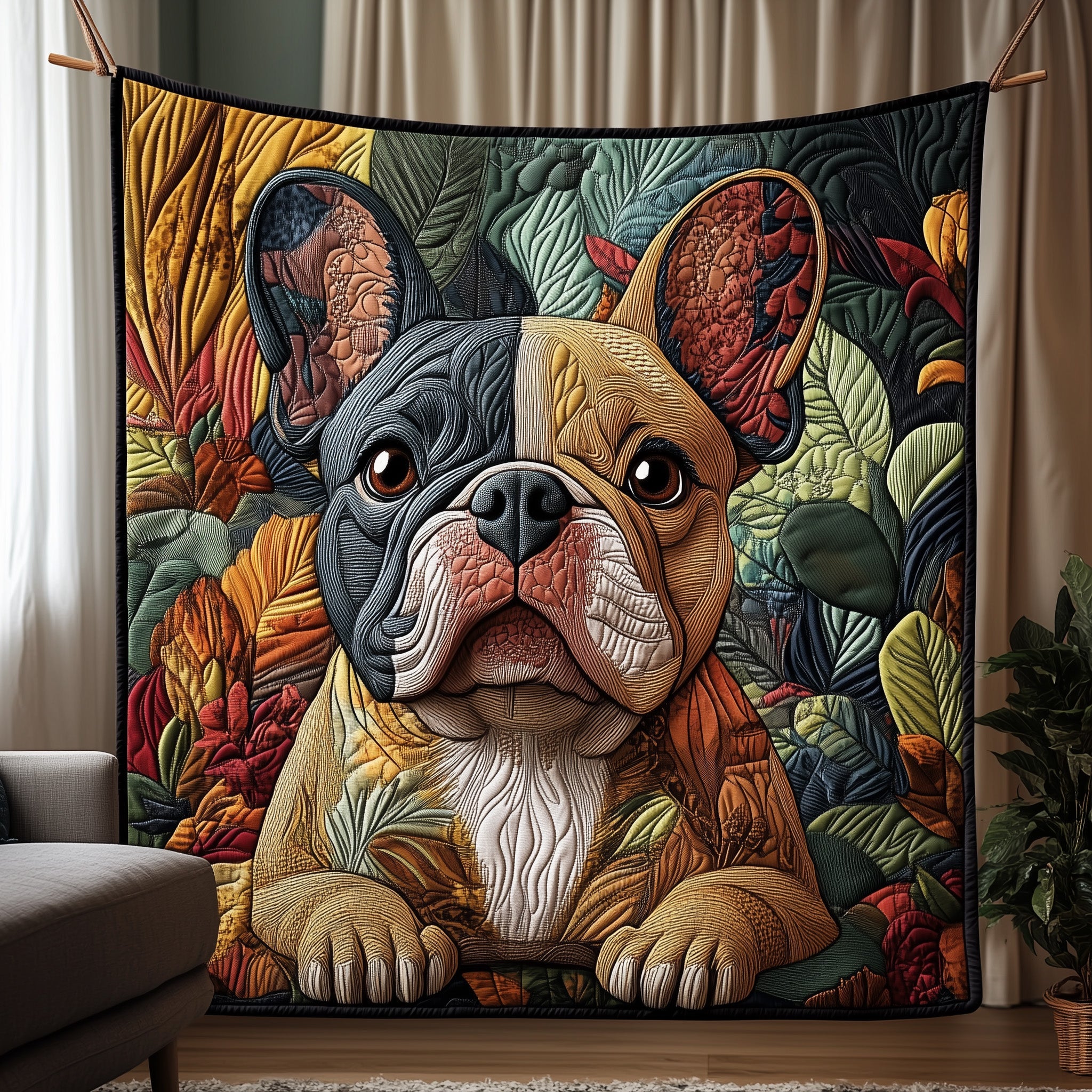 Bulldog Quilted Blanket Nice Throw BlanketGift Idea For Dog Pet Lovers