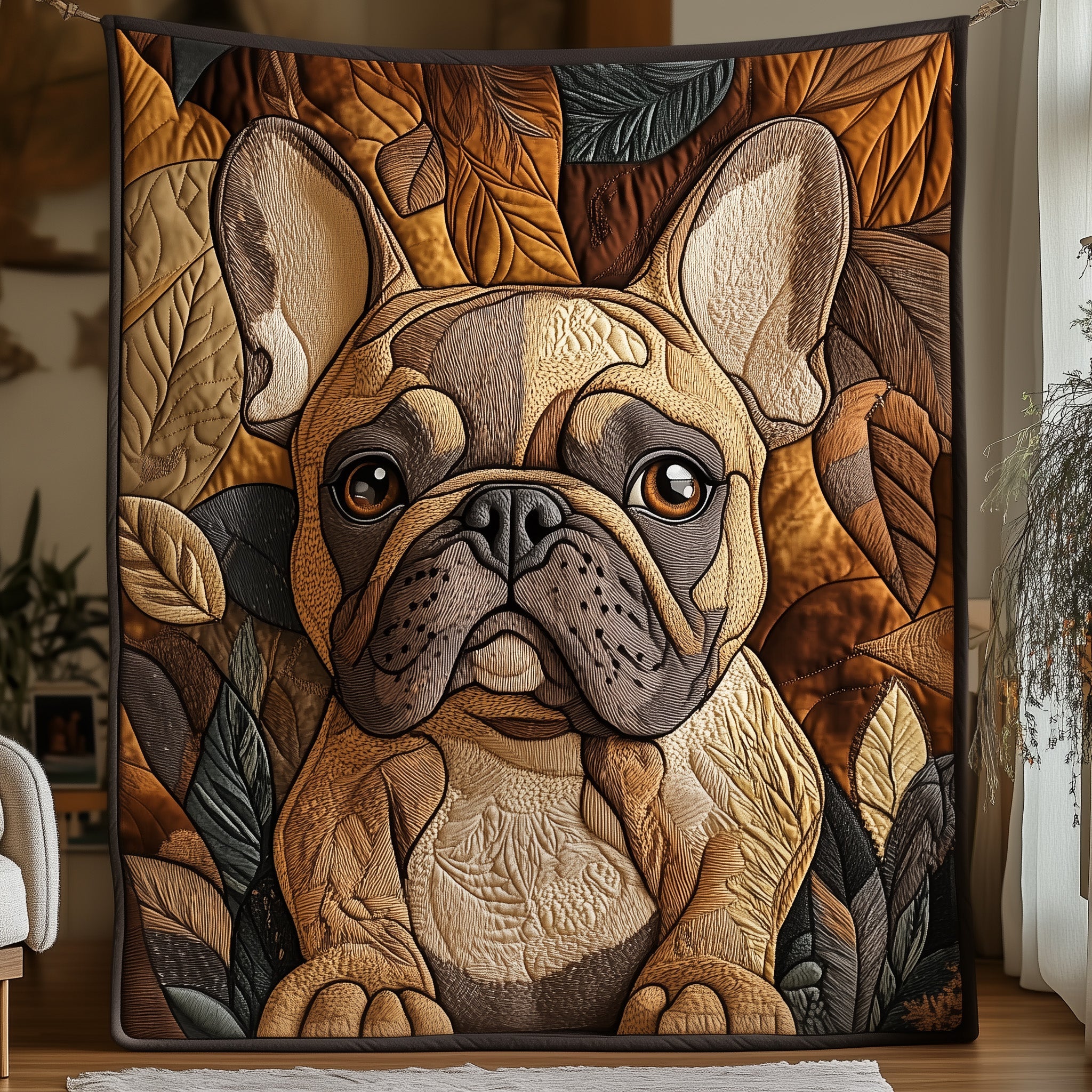 Bulldog Quilted Blanket Nice Throw BlanketGifts For Dog Lovers Christmas 2025