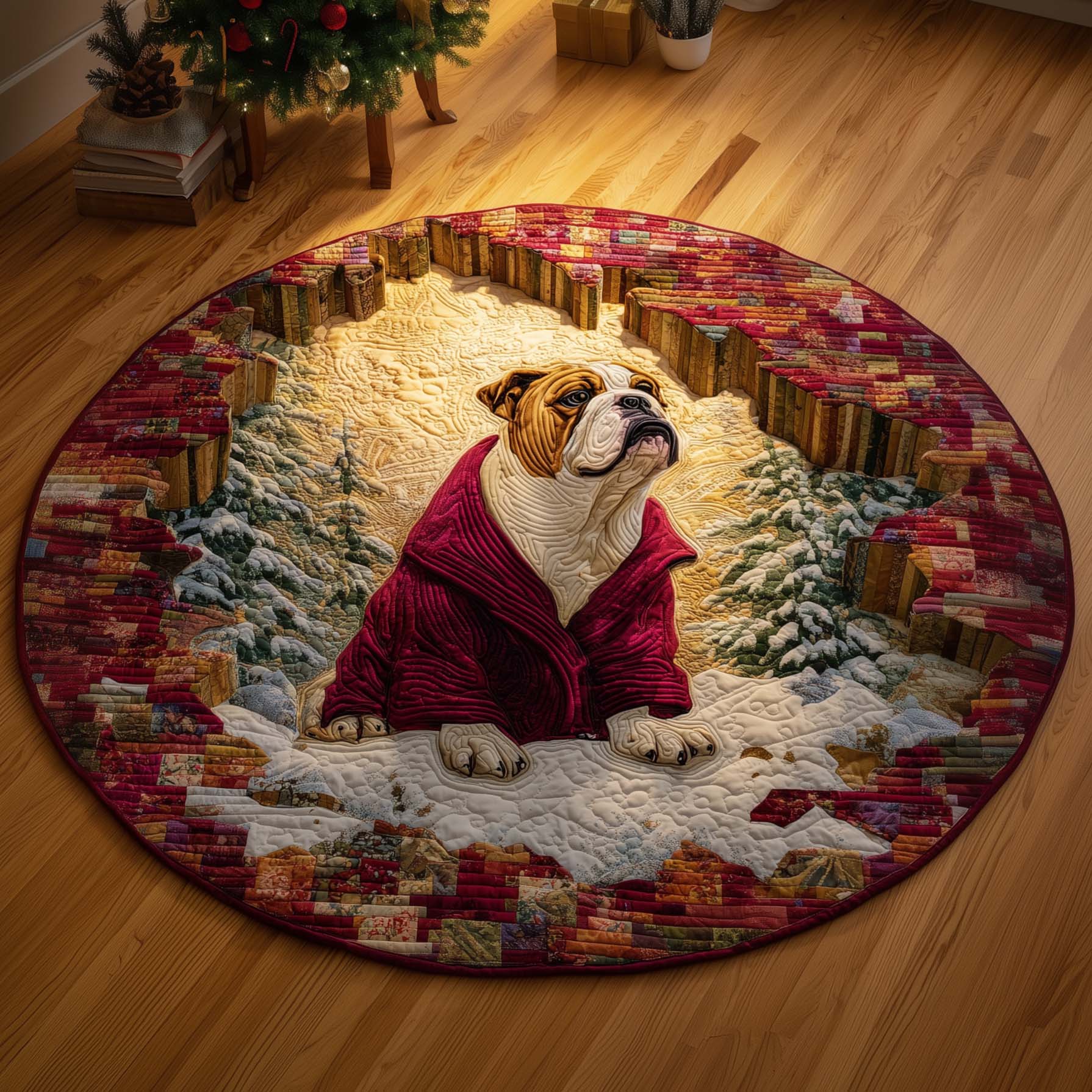 Bulldog Quilted Round Mat Gftoqm89 Decorative Quilted Round Mat for Elegant Spaces