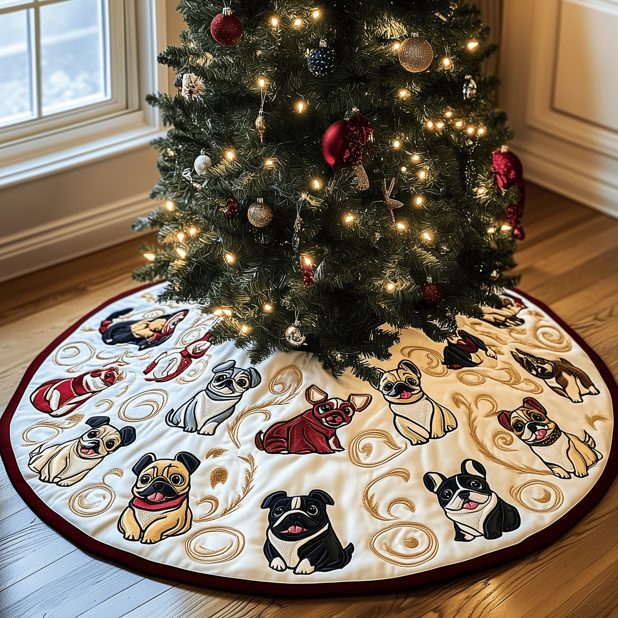 Bulldog Quilted Tree Skirt X Mas Tree Skirt Christmas Presents For My Wife