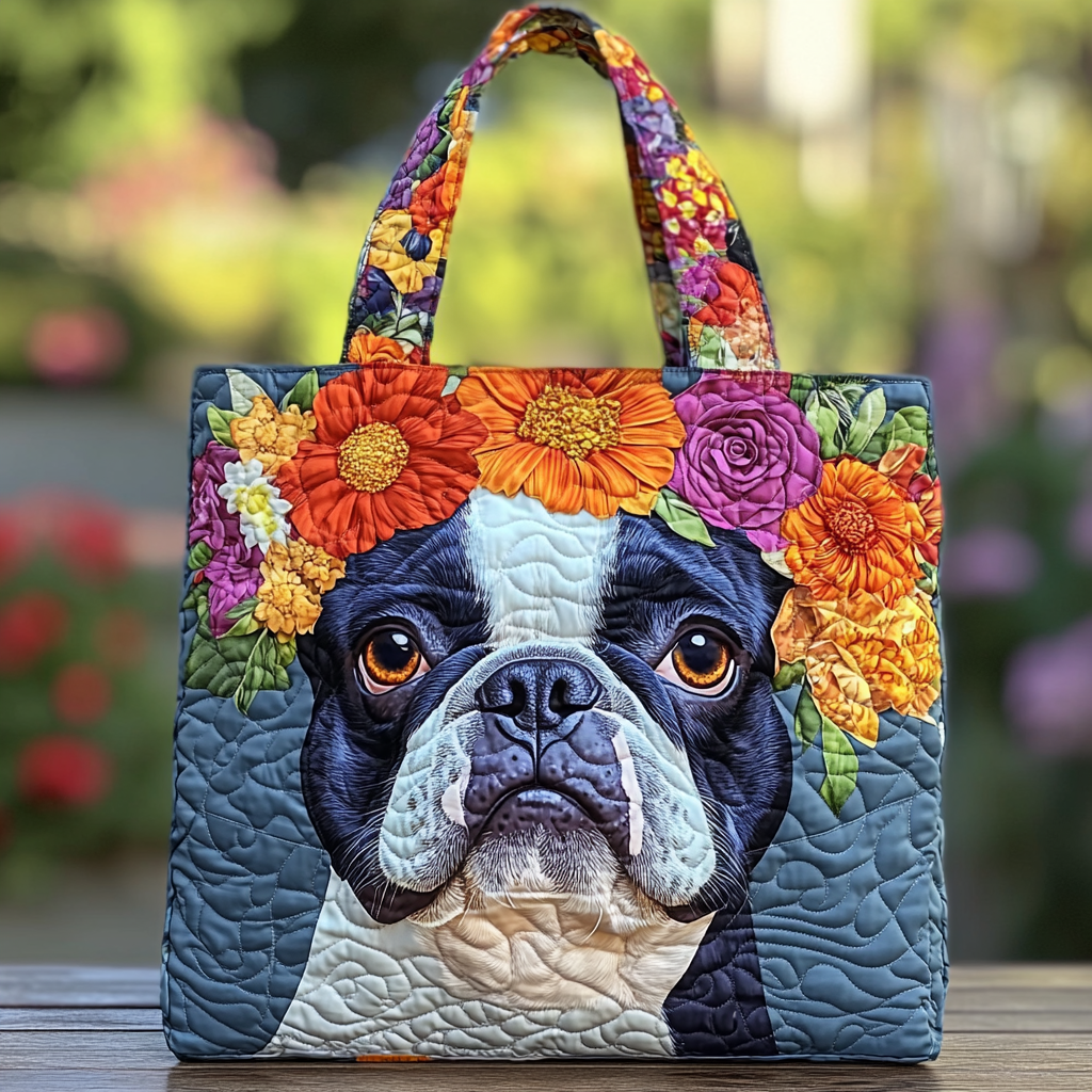 Bulldog Rays Quilted Tote Bag Great Gifts For Pet Lovers