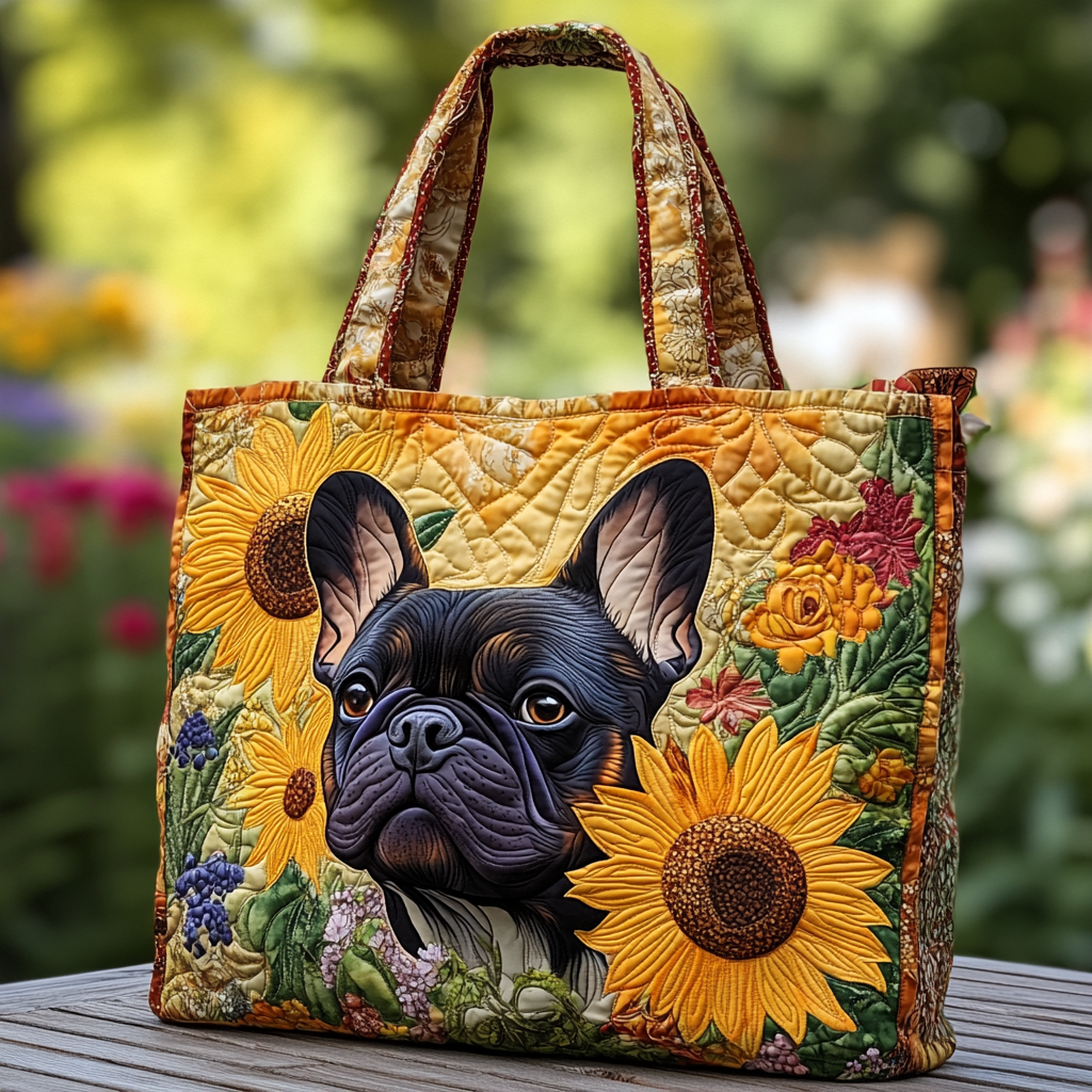 Bulldog Sunlight Quilted Tote Bag Awesome Gifts For Dog Lovers