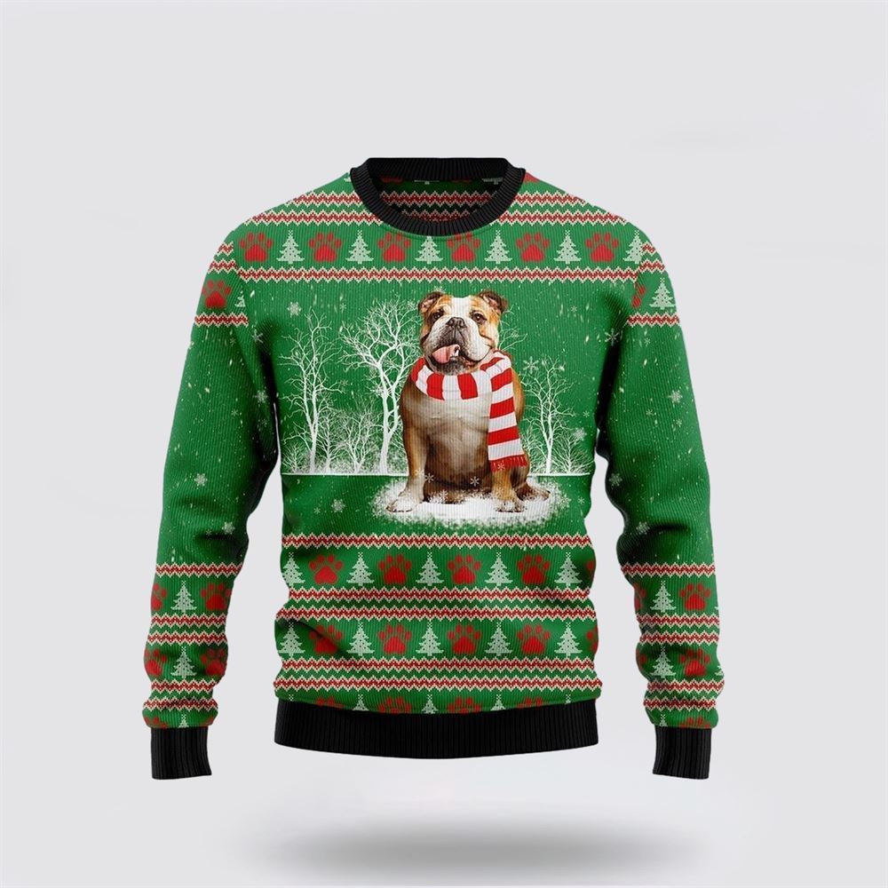 Bulldog True Friend Ugly Christmas Sweater Christmas Gift For Dog Love Christmas Gift Idea