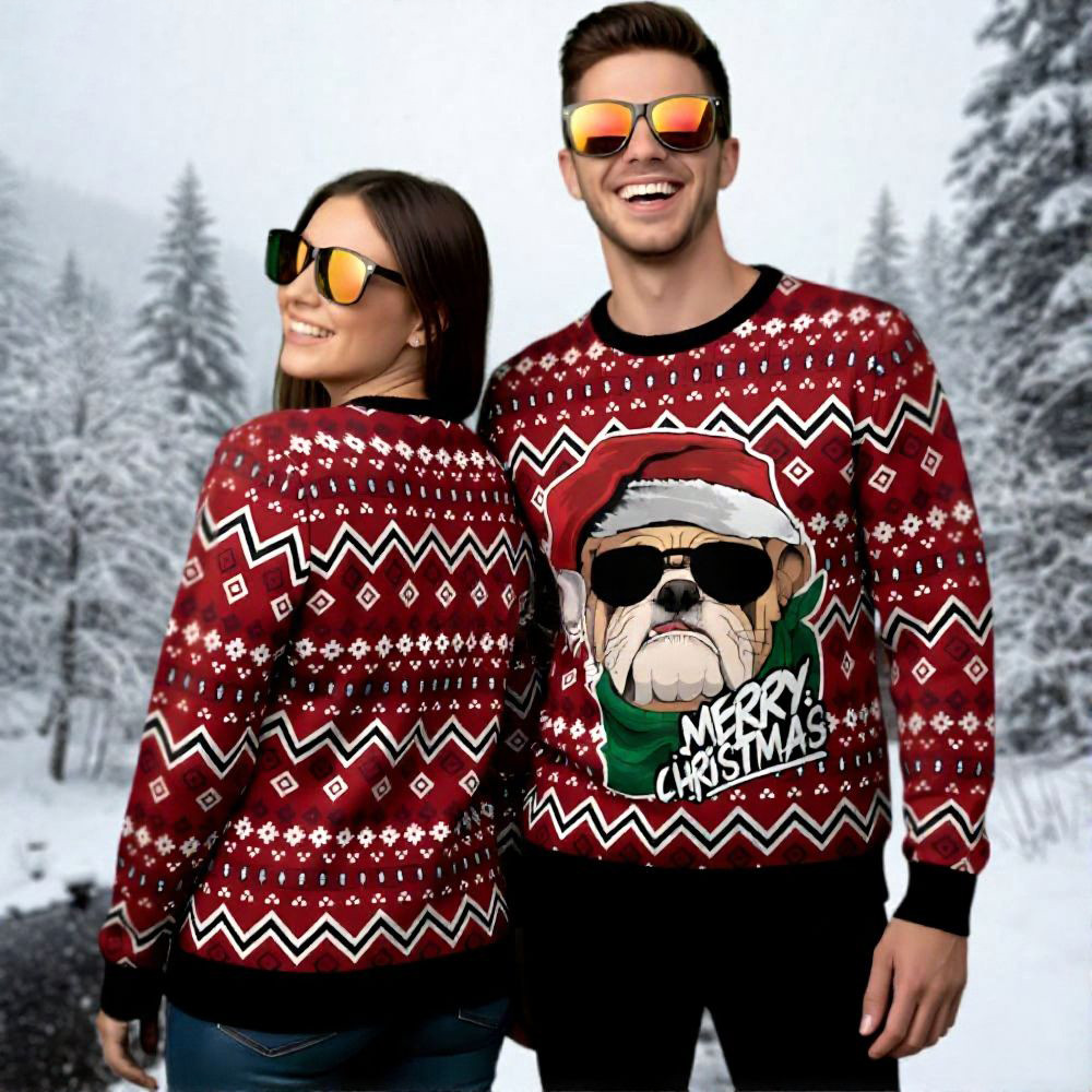 Bulldog Ugly Christmas Sweater Merry Christmas Xmas Clothing Gifts For Dog Lovers