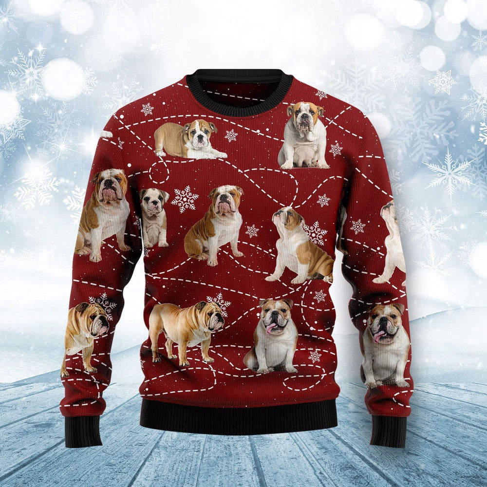 Bulldog Xmas Ugly Christmas Sweater Gift For Christmas