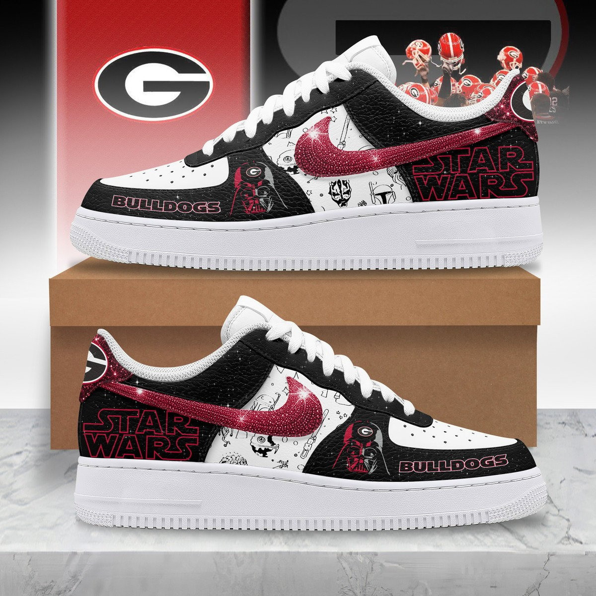 Bulldogs x Star Wars AF1 Shoes Gifts For Bulldogs Fans