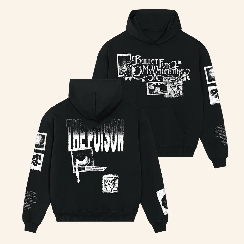 Bullet For My Valentine Merch The Poison Anniversary Black Hoodie Xmas Gifts For Dad Bullet For My Valentine Merch The Poison Anniversary Black Hoodie Xmas Gifts For Dad