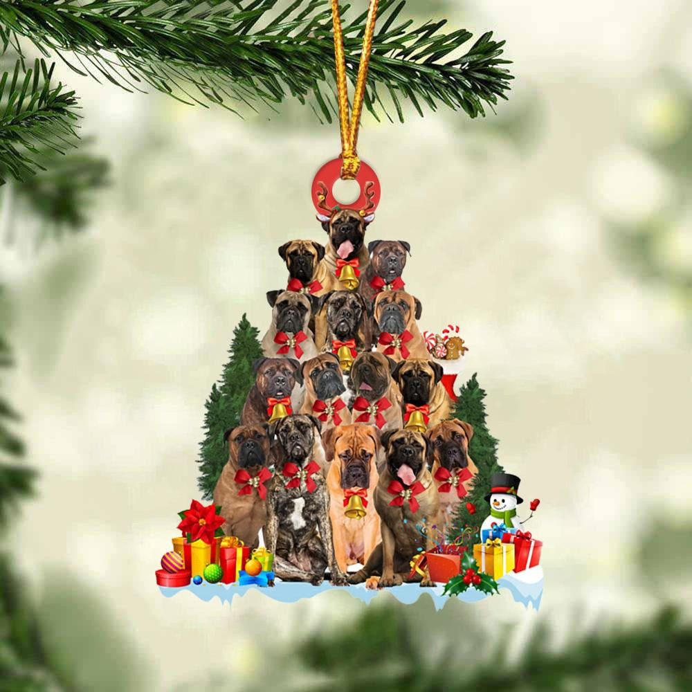 Bullmastiff Dog Christmas Tree Ornament Dog Gifts Acrylic Ornament Dog Gifts Acrylic Ornament